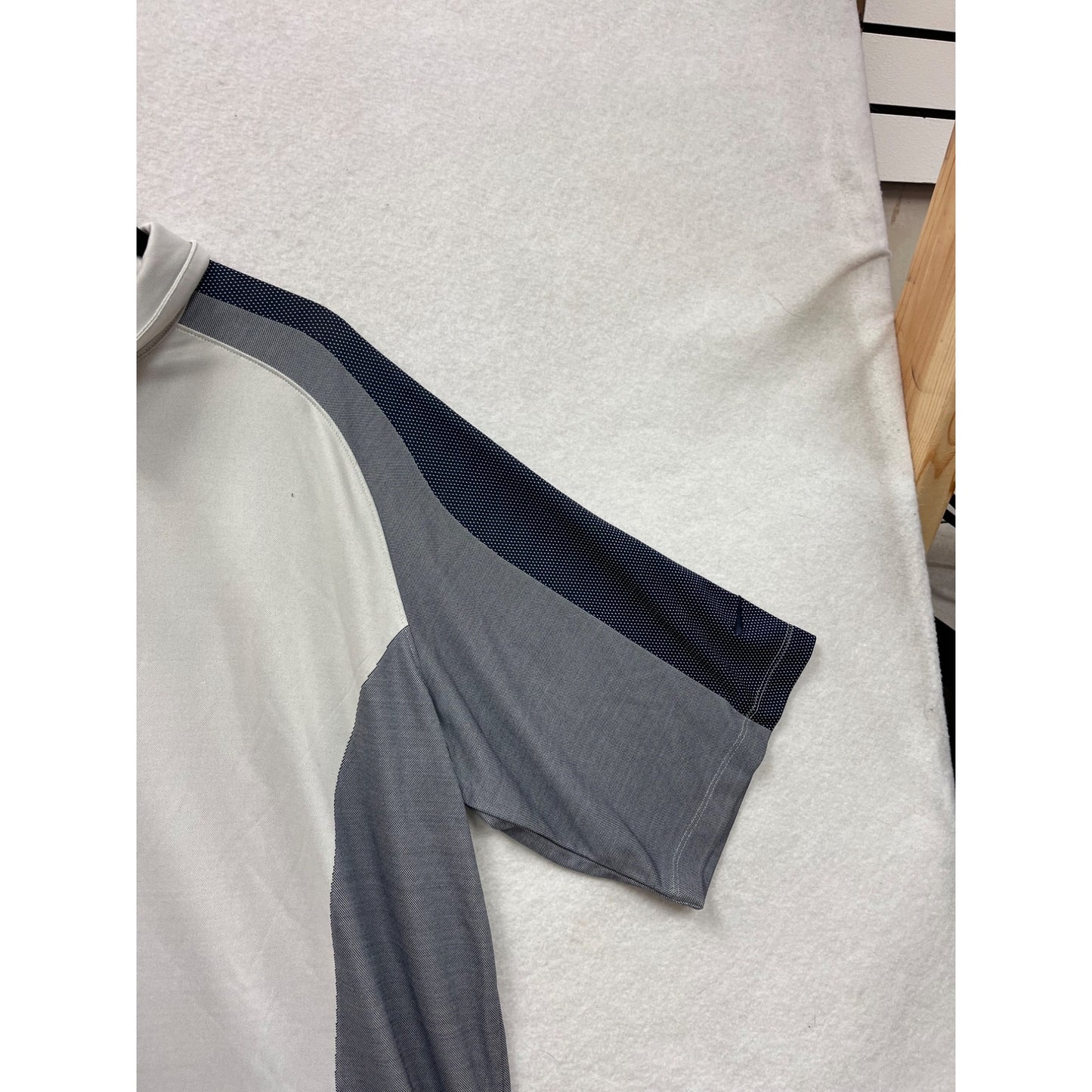 Nike Fit Dry Mens 2X Polo Shirt Gray/White/Blue Colorblock #8986