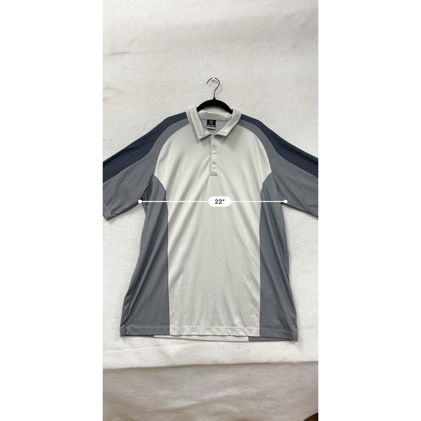 Nike Fit Dry Mens 2X Polo Shirt Gray/White/Blue Colorblock #8986