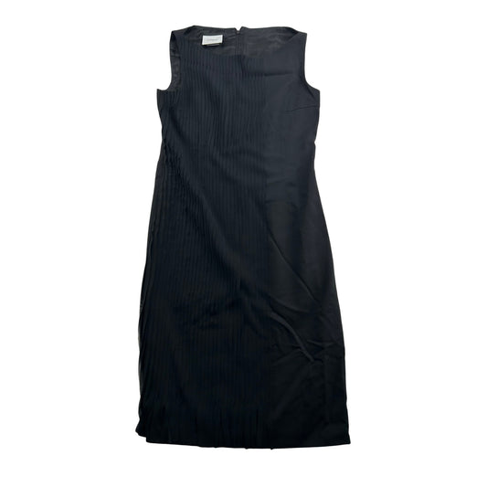 Akris Punto Sleeveless Black Textured Sheath Dress With Side Zipper & Slit #6470