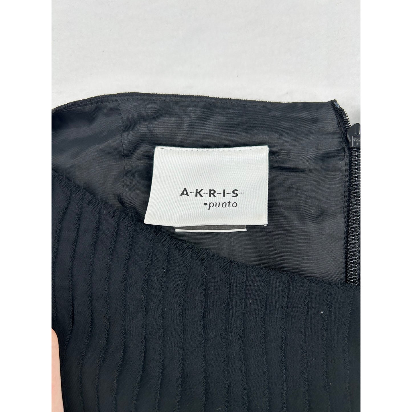 Akris Punto Sleeveless Black Textured Sheath Dress With Side Zipper & Slit #6470