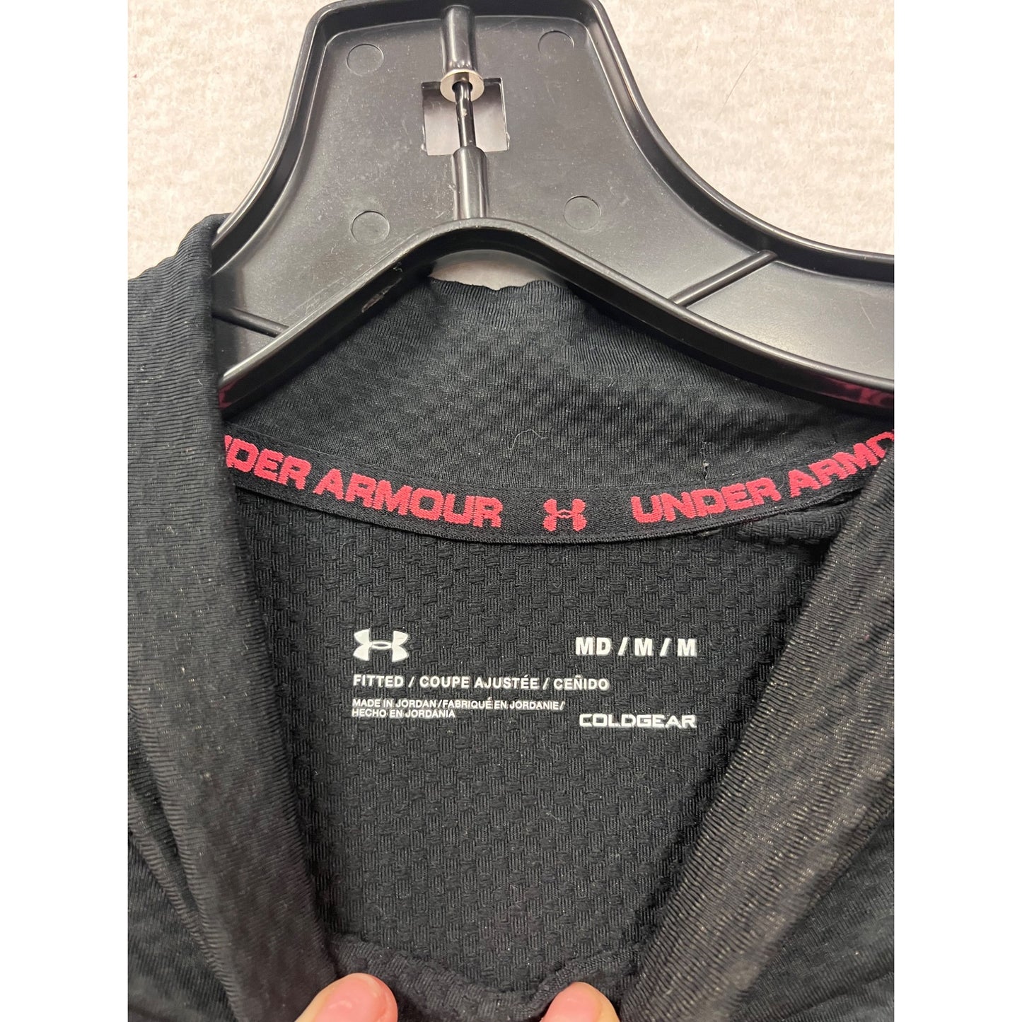 Under Armour Mens ColdGear Long Sleeve Fitted Shirt M Black #8315
