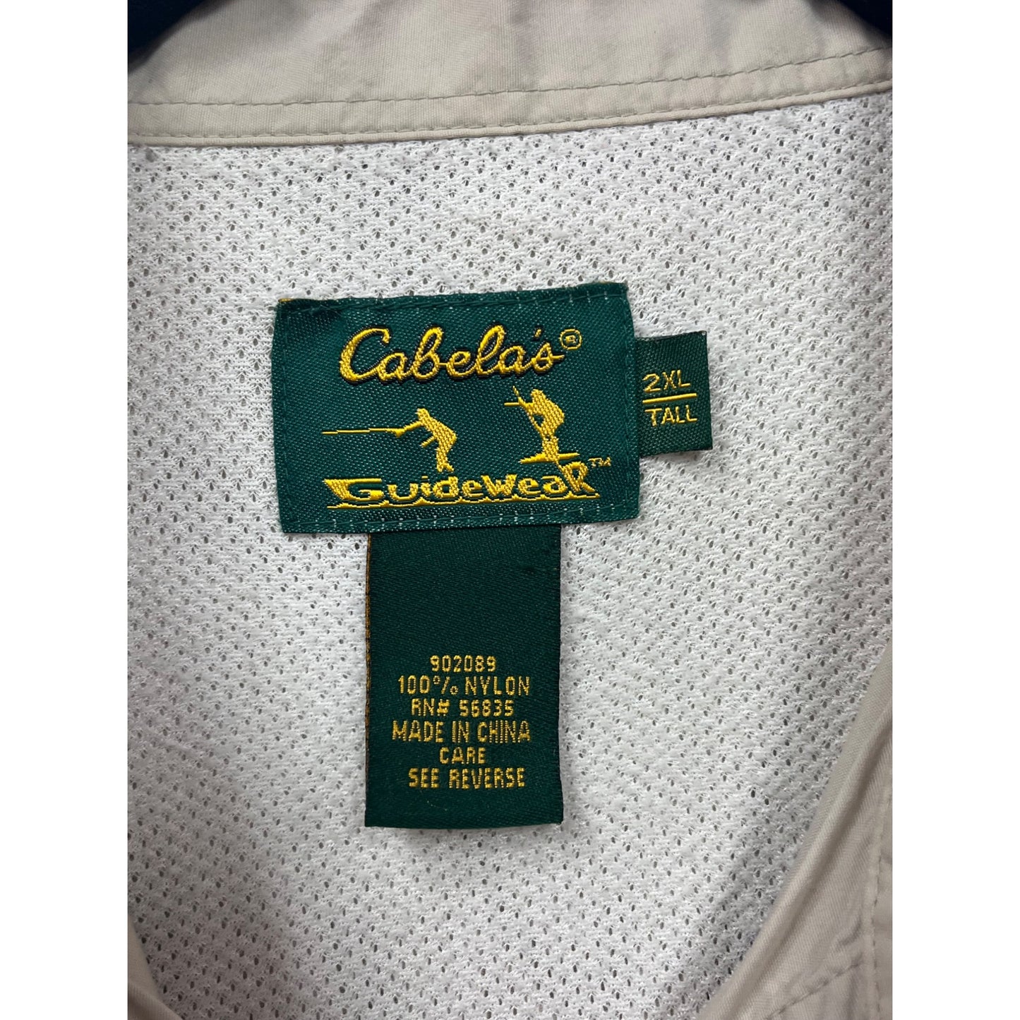 Cabelas Guidewear Mens 2XL Tall Beige  Short Sleeve Fishing Shirt  #8145