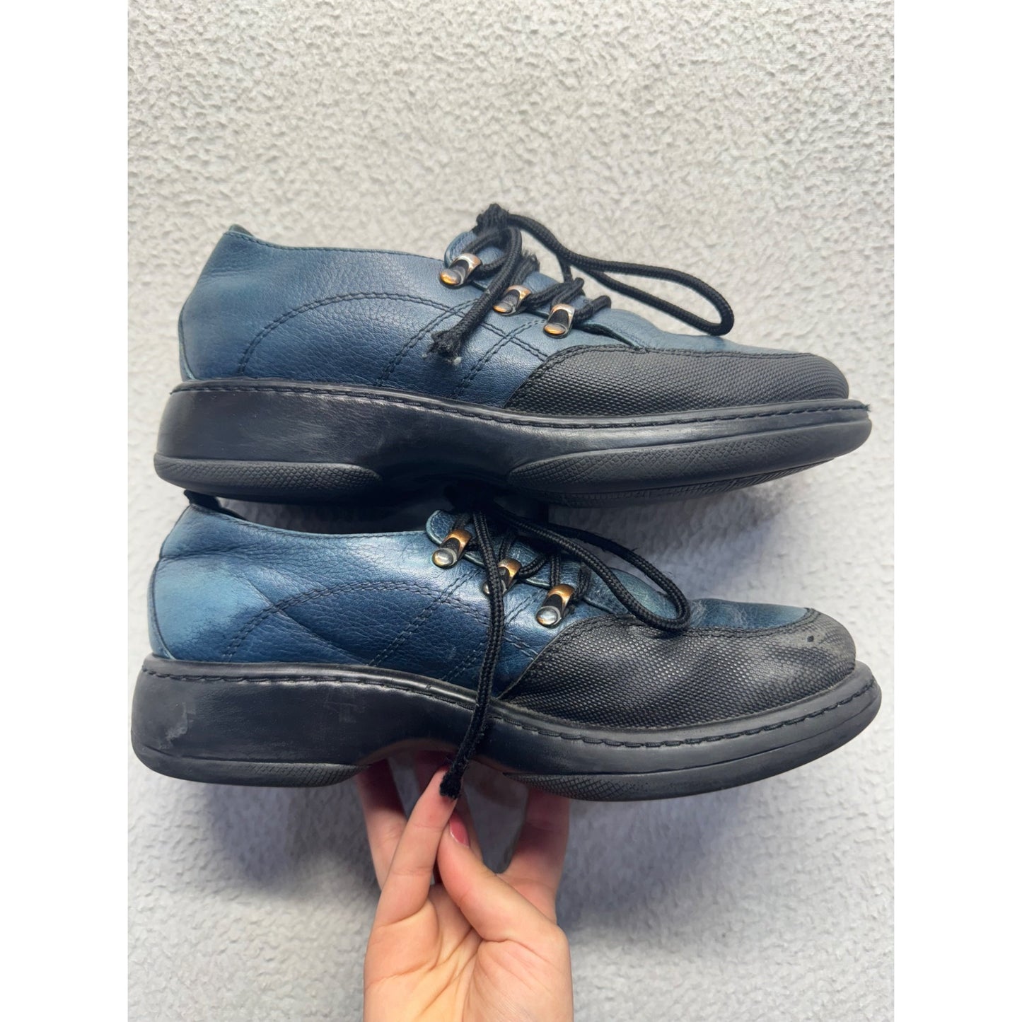 Dansko Blue Leather Lace-Up Shoes #9016