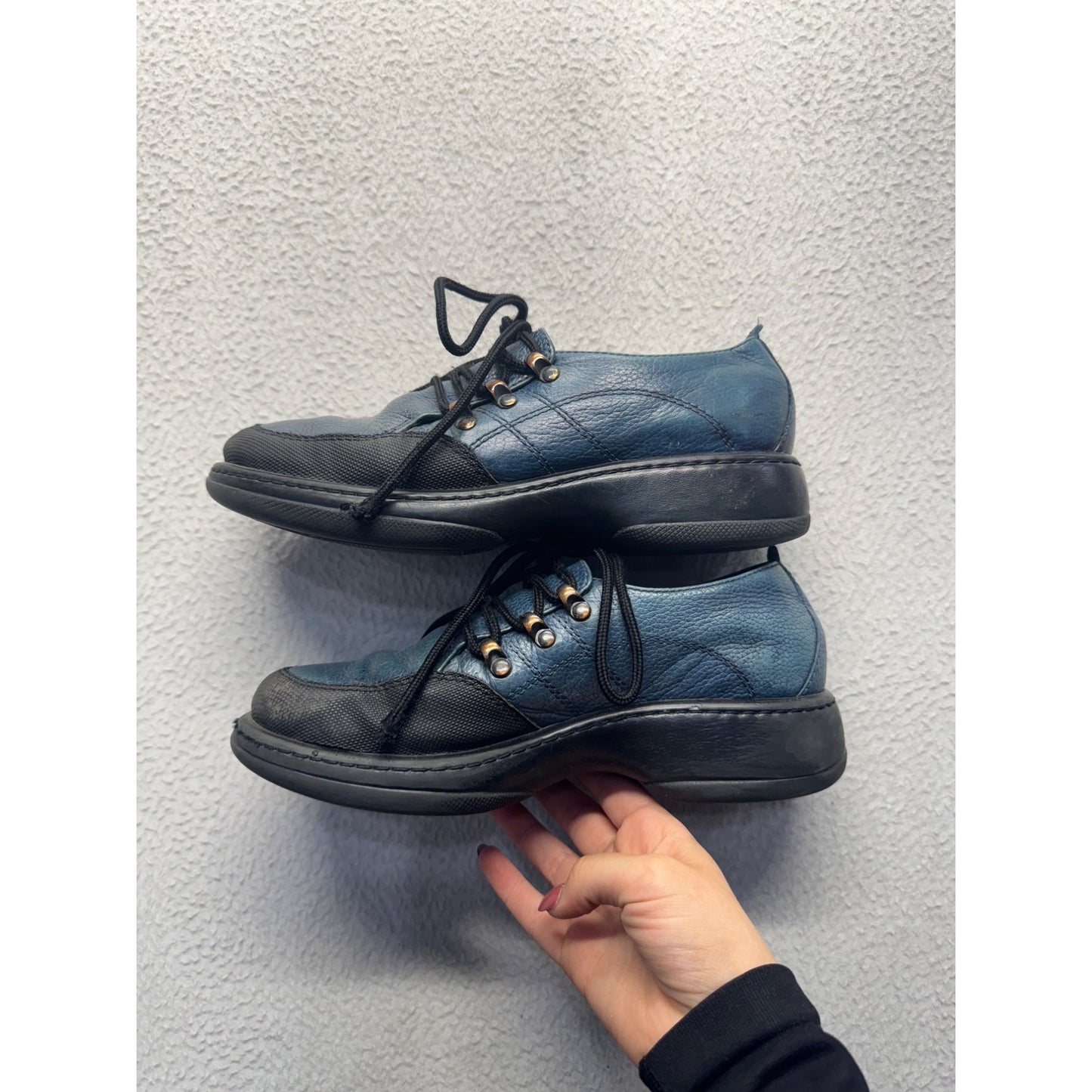 Dansko Blue Leather Lace-Up Shoes #9016