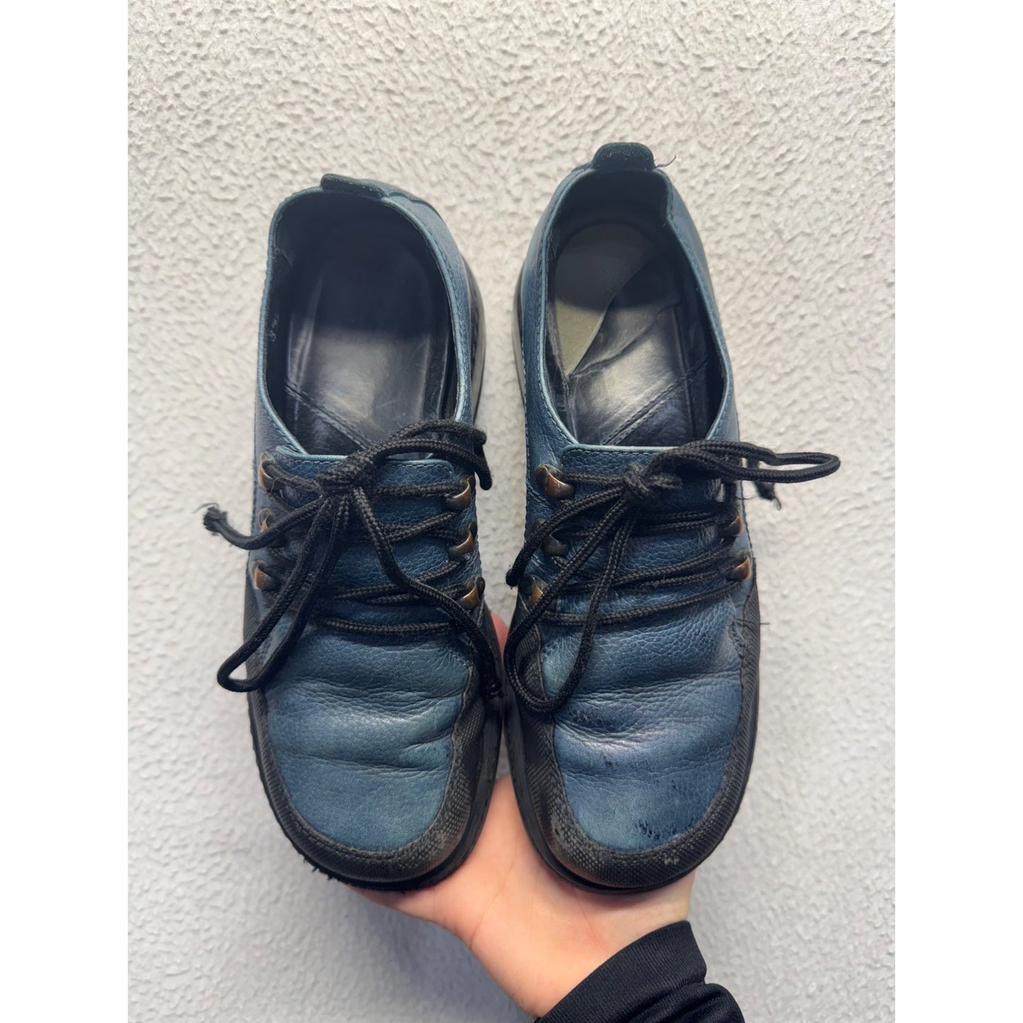 Dansko Blue Leather Lace-Up Shoes #9016