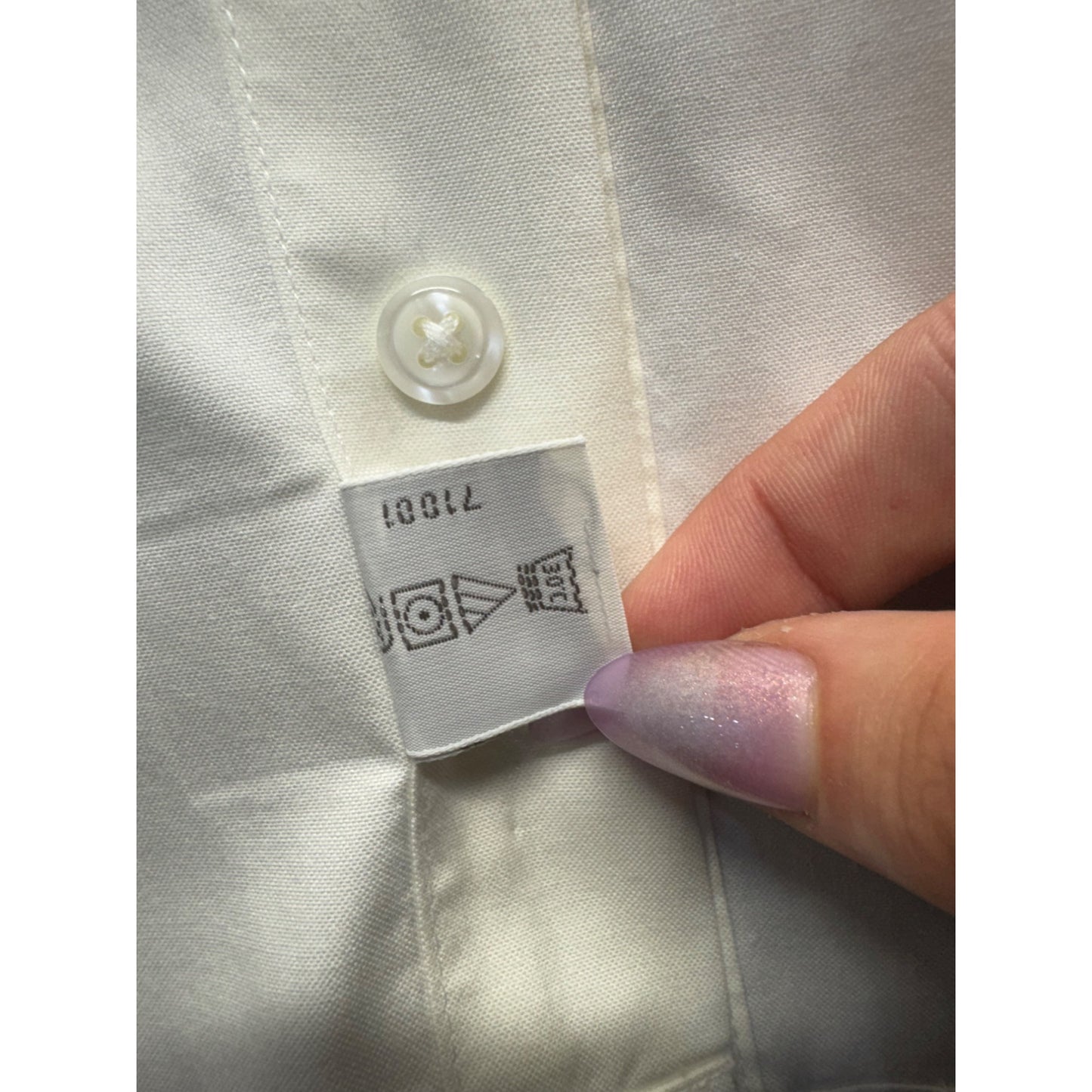 Orvis Mens Wrinkle-Free White Button-Down Long Sleeve Dress Shirt Size 6 #9543