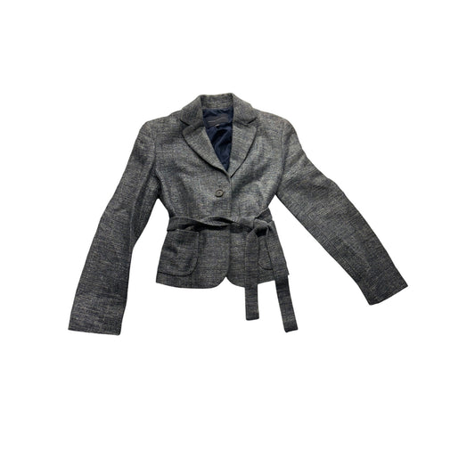 Banana Republic Womens XS Gray Linen Blend Belted Blazer #7414