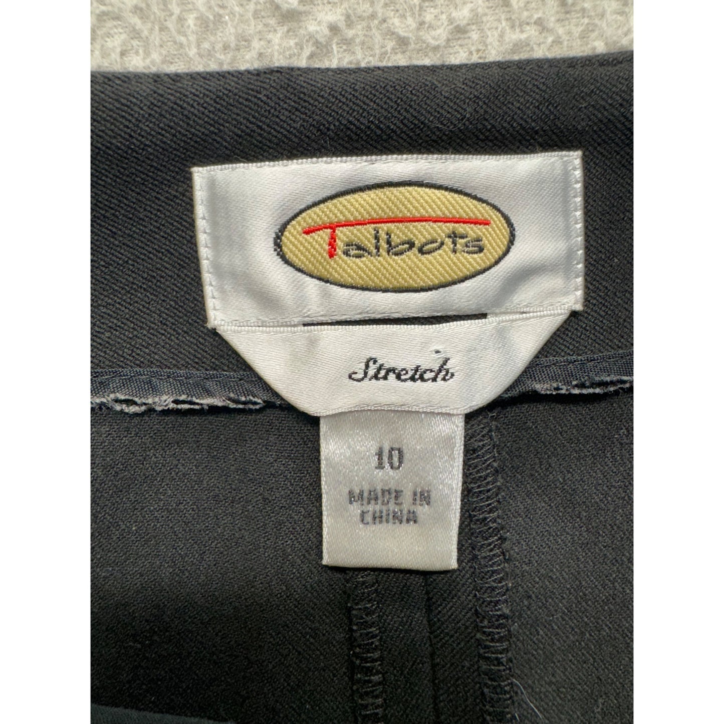 Talbots Black Stretch Trousers Size 10 Polyester Blend 459B