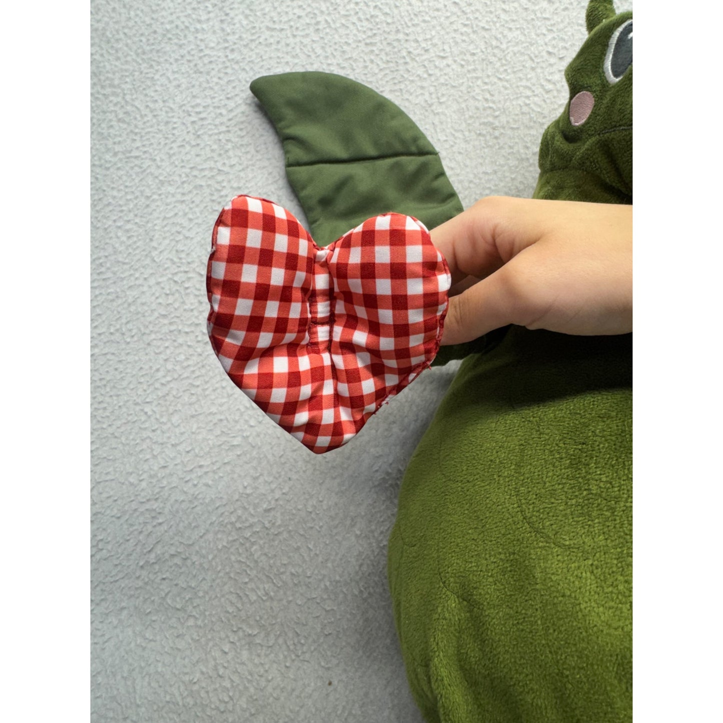 Green Plush Dragon With Wings & Red Heart Tail #9950