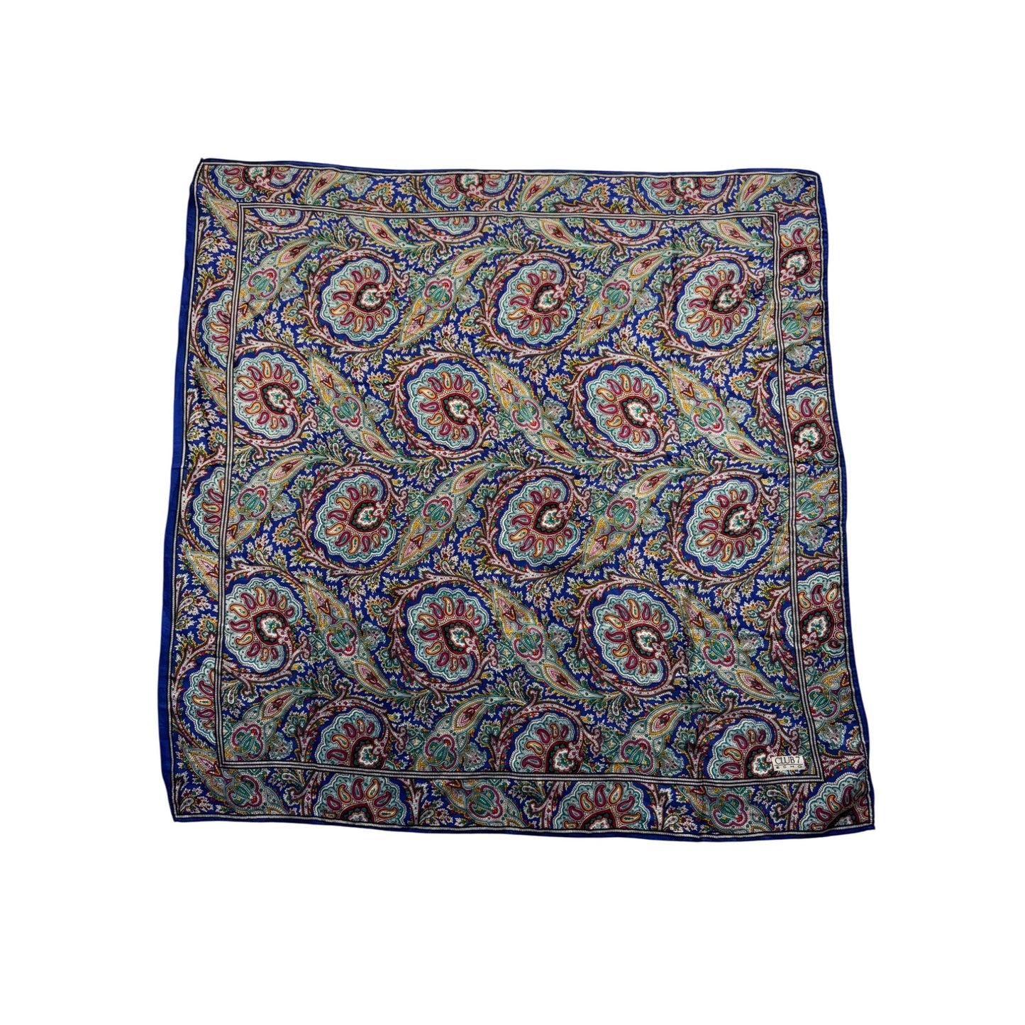 Club 7 Echo Paisley Print Square Scarf Multicolor Bohemian Style #46B