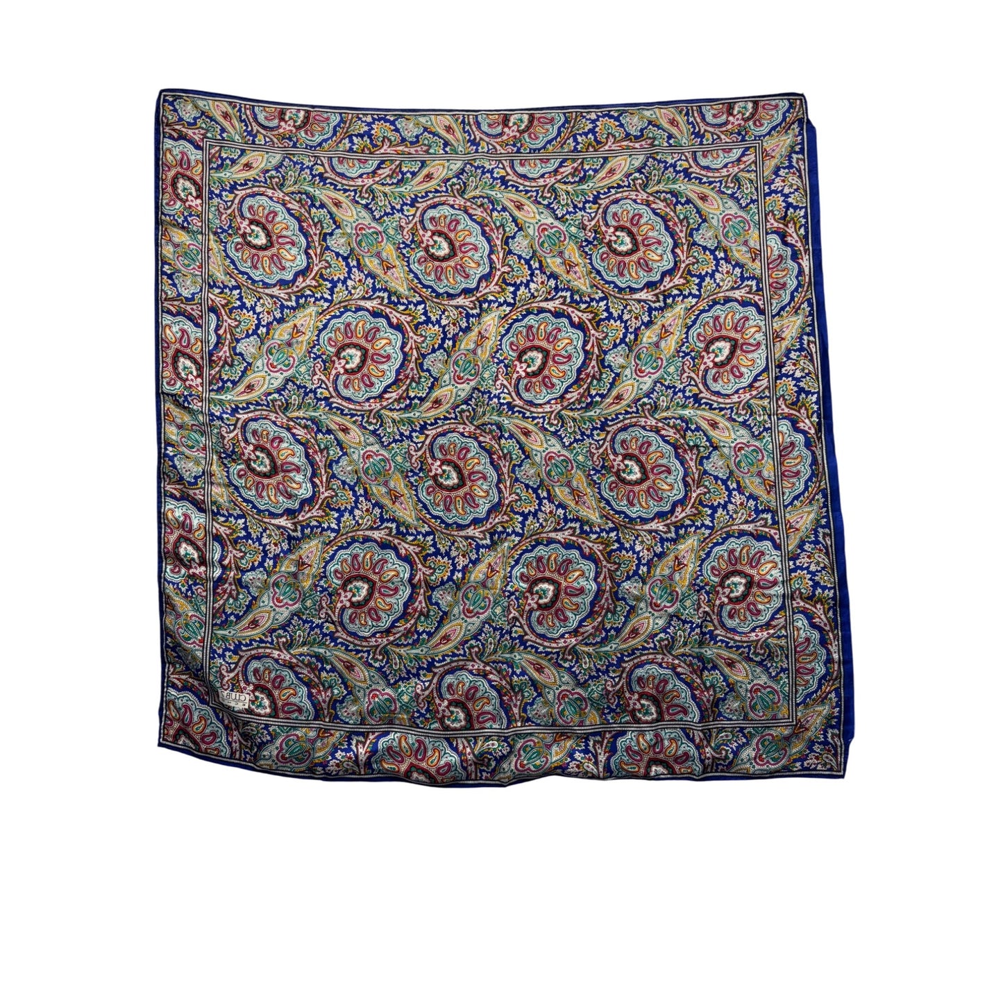 Club 7 Echo Paisley Print Square Scarf Multicolor Bohemian Style #46B