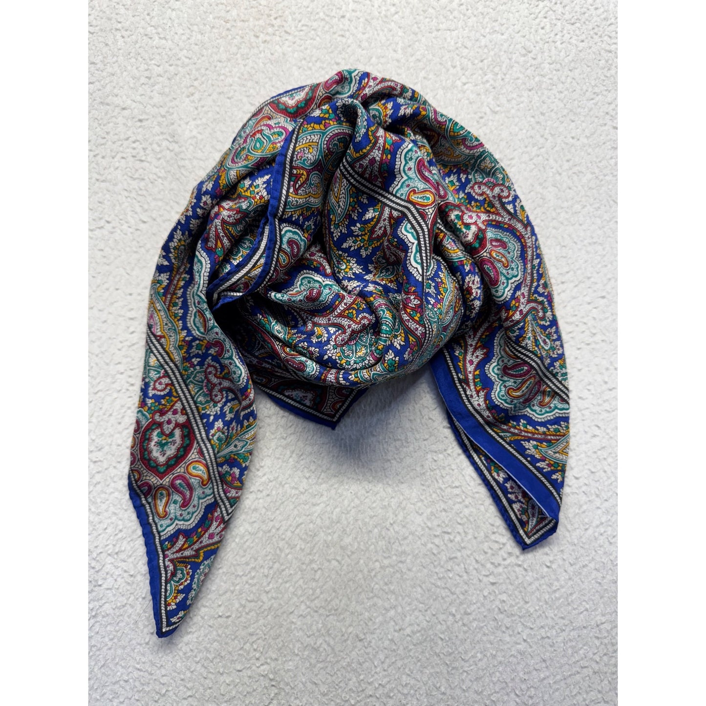 Club 7 Echo Paisley Print Square Scarf Multicolor Bohemian Style #46B
