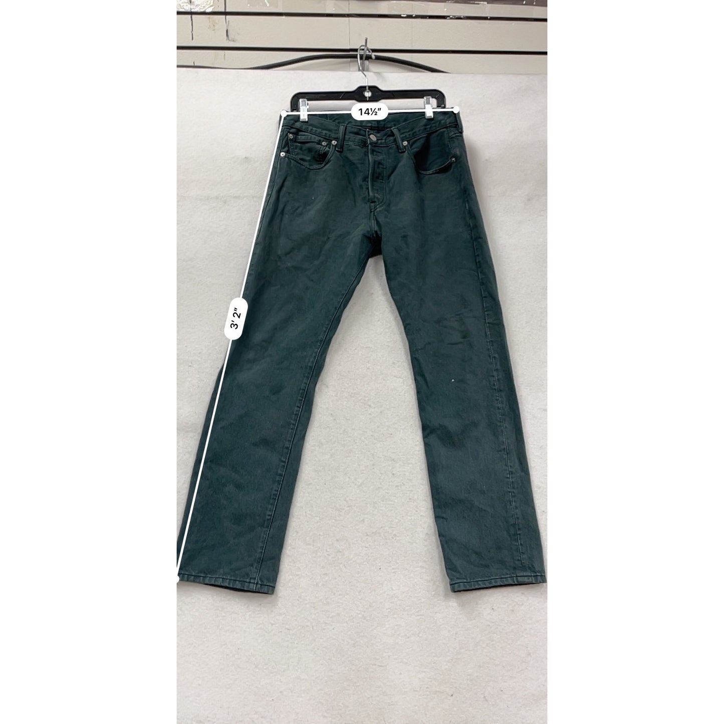 Levis W31 L30 Green Denim Jeans #734A