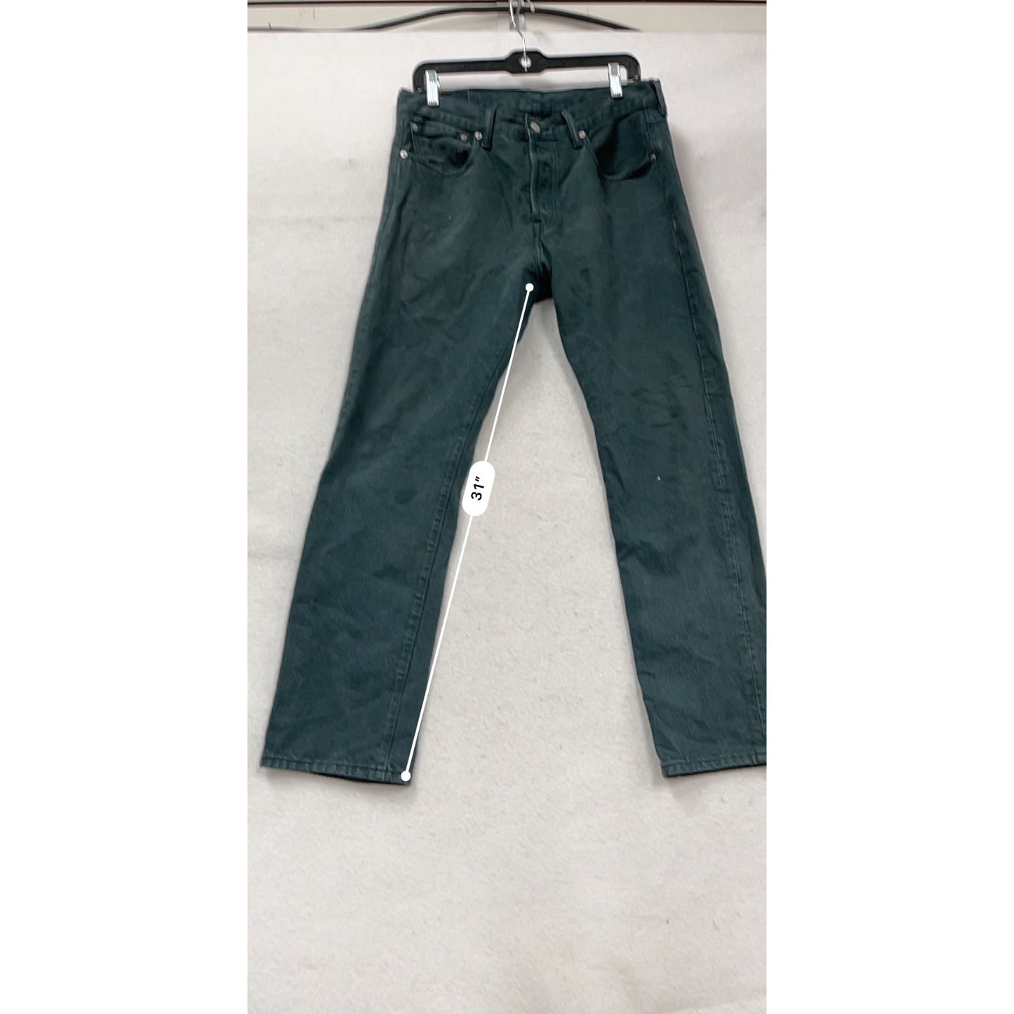 Levis W31 L30 Green Denim Jeans #734A