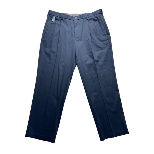 Haggar Mens Classic Fit Navy Premium Pants 36x29 Cotton Blend #7786