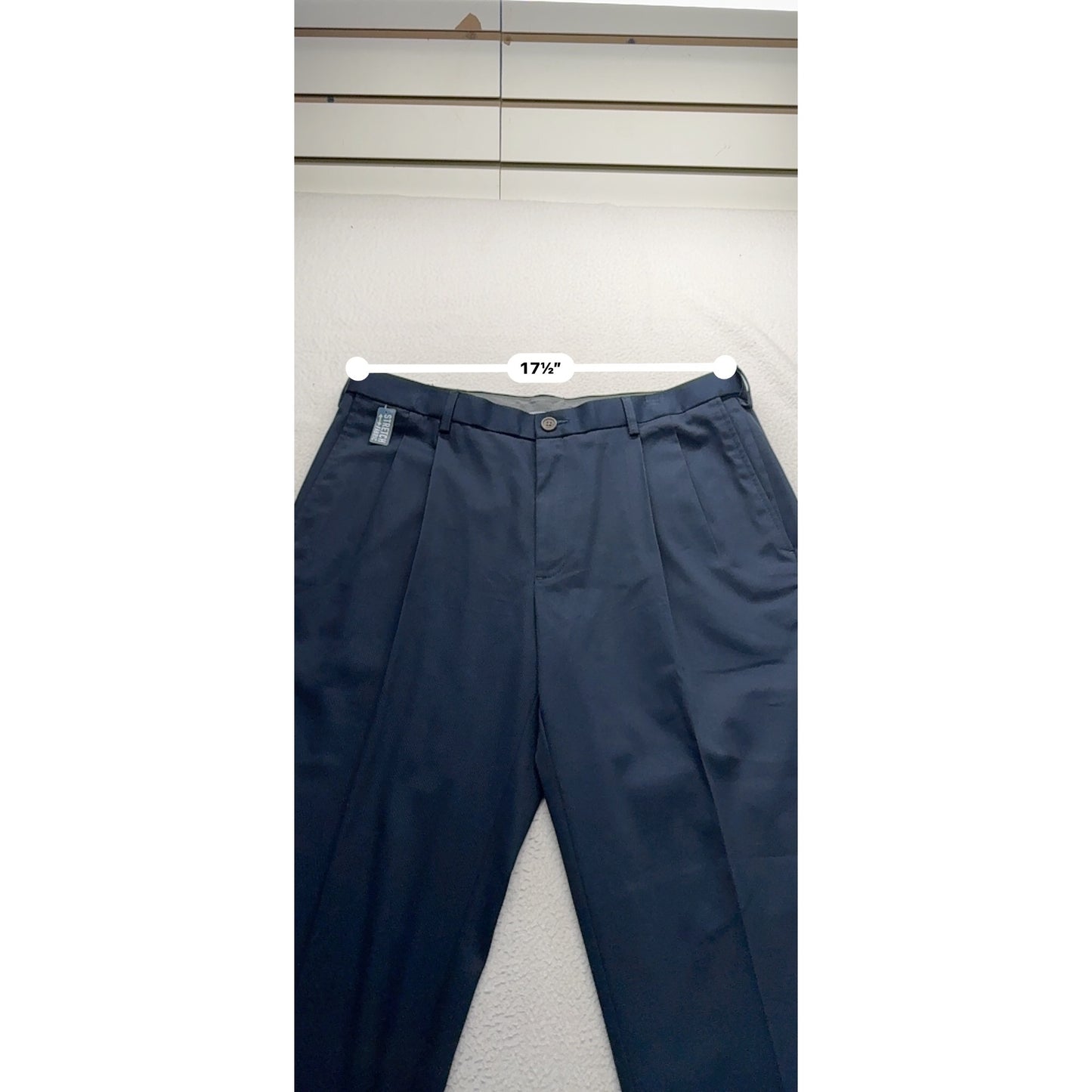Haggar Mens Classic Fit Navy Premium Pants 36x29 Cotton Blend #7786