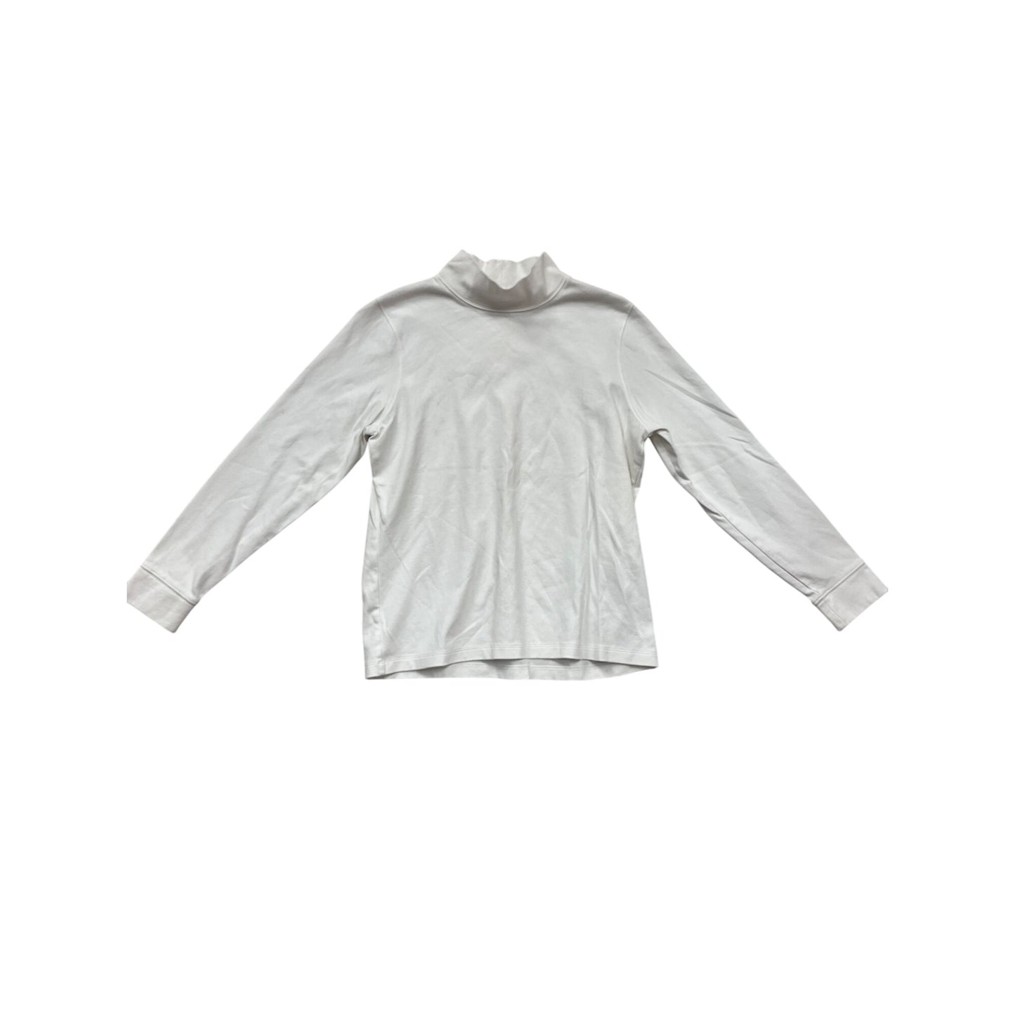 L.L. Bean Turtleneck Top M PET White Long Sleeve #271A