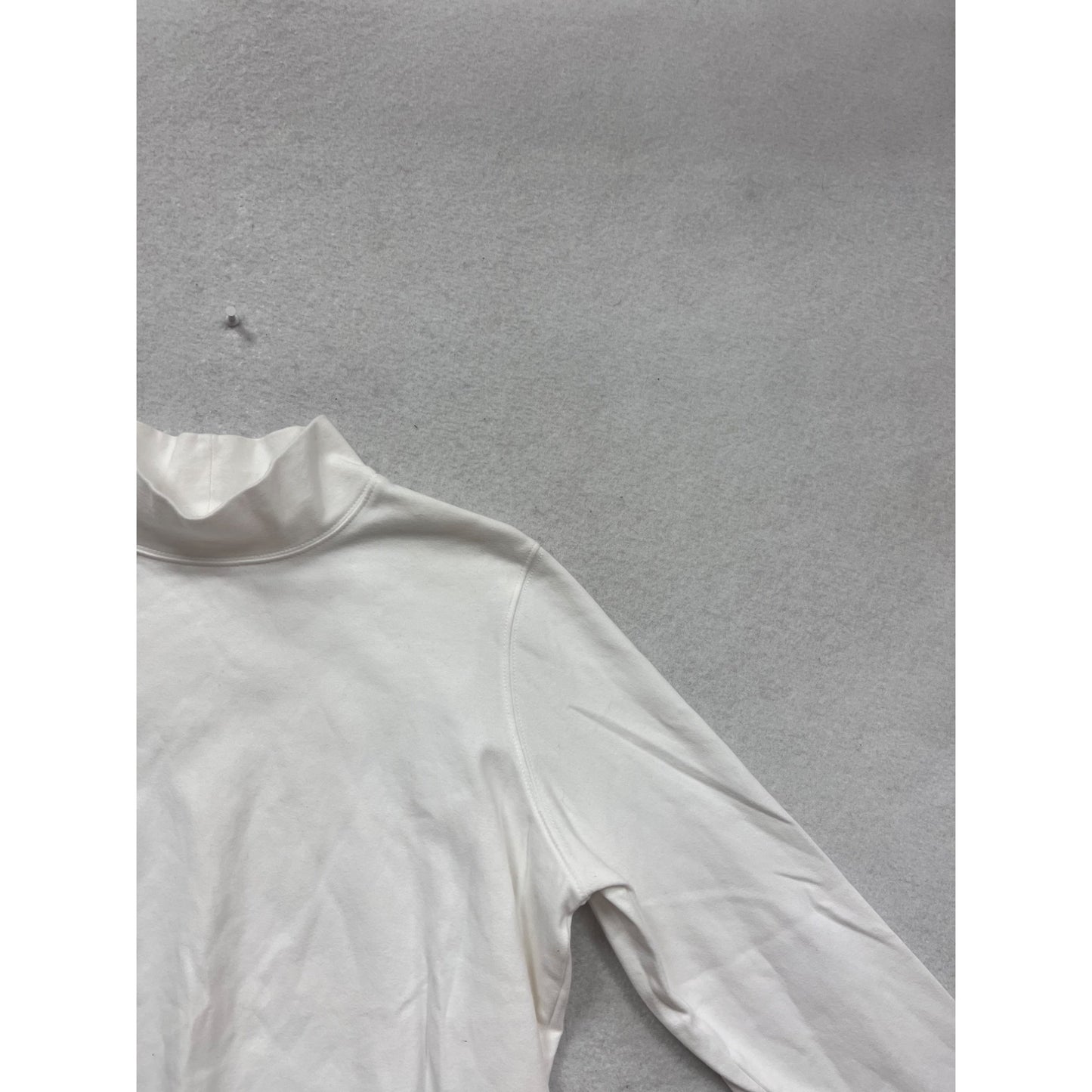 L.L. Bean Turtleneck Top M PET White Long Sleeve #271A