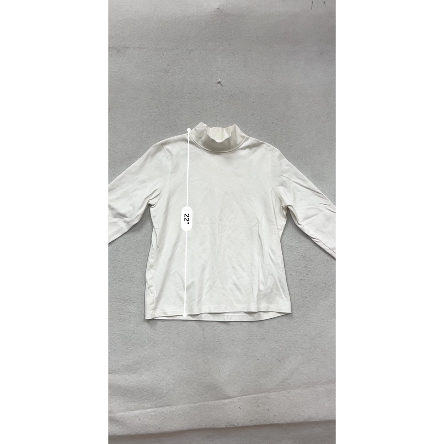 L.L. Bean Turtleneck Top M PET White Long Sleeve #271A