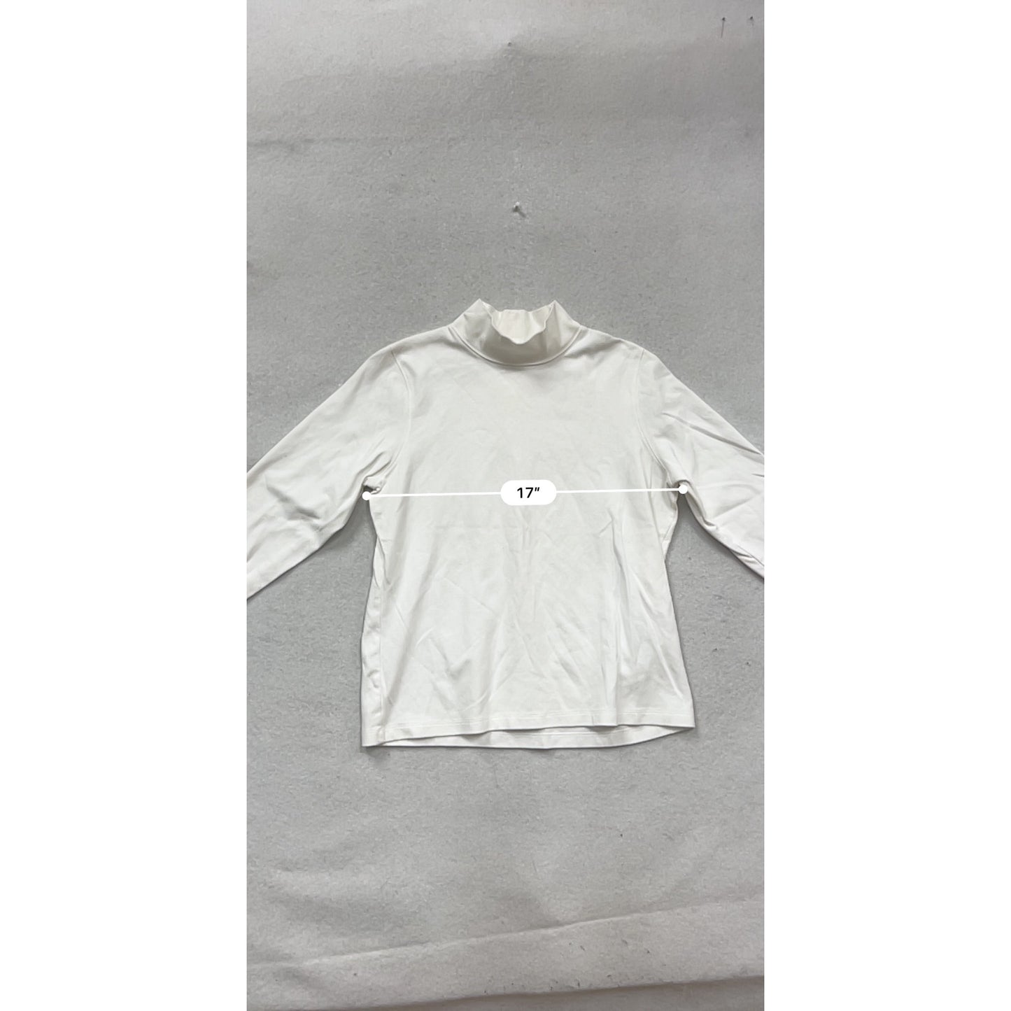 L.L. Bean Turtleneck Top M PET White Long Sleeve #271A