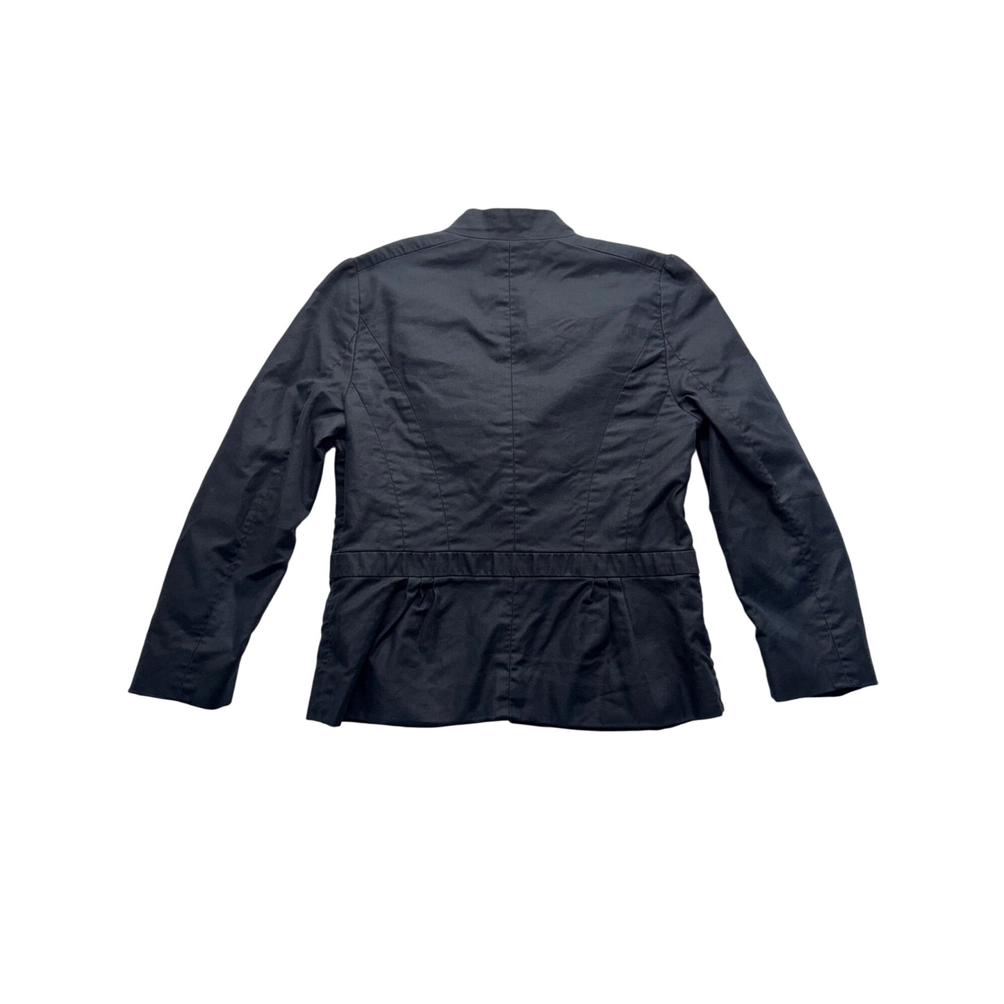 Ann Taylor Loft Black Ruffle Front Blazer Size 4 #7775