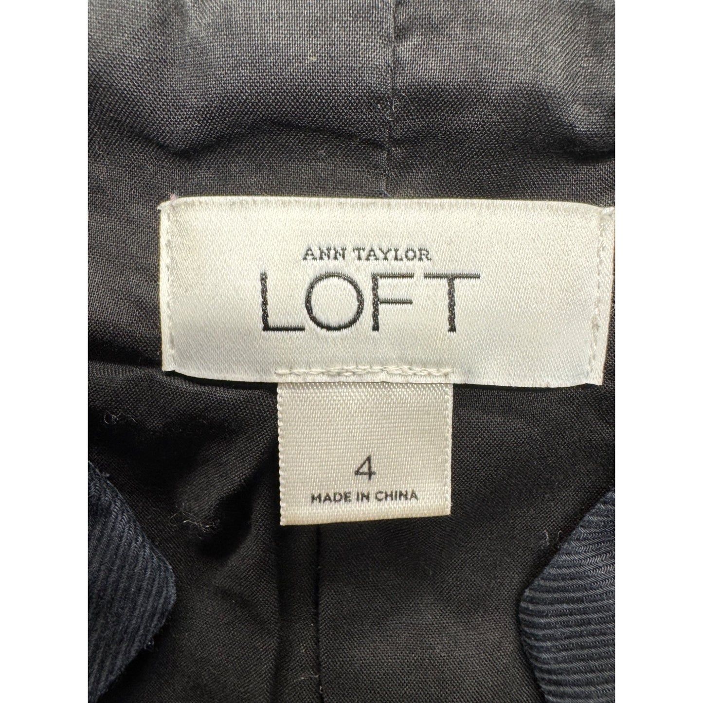 Ann Taylor Loft Black Ruffle Front Blazer Size 4 #7775