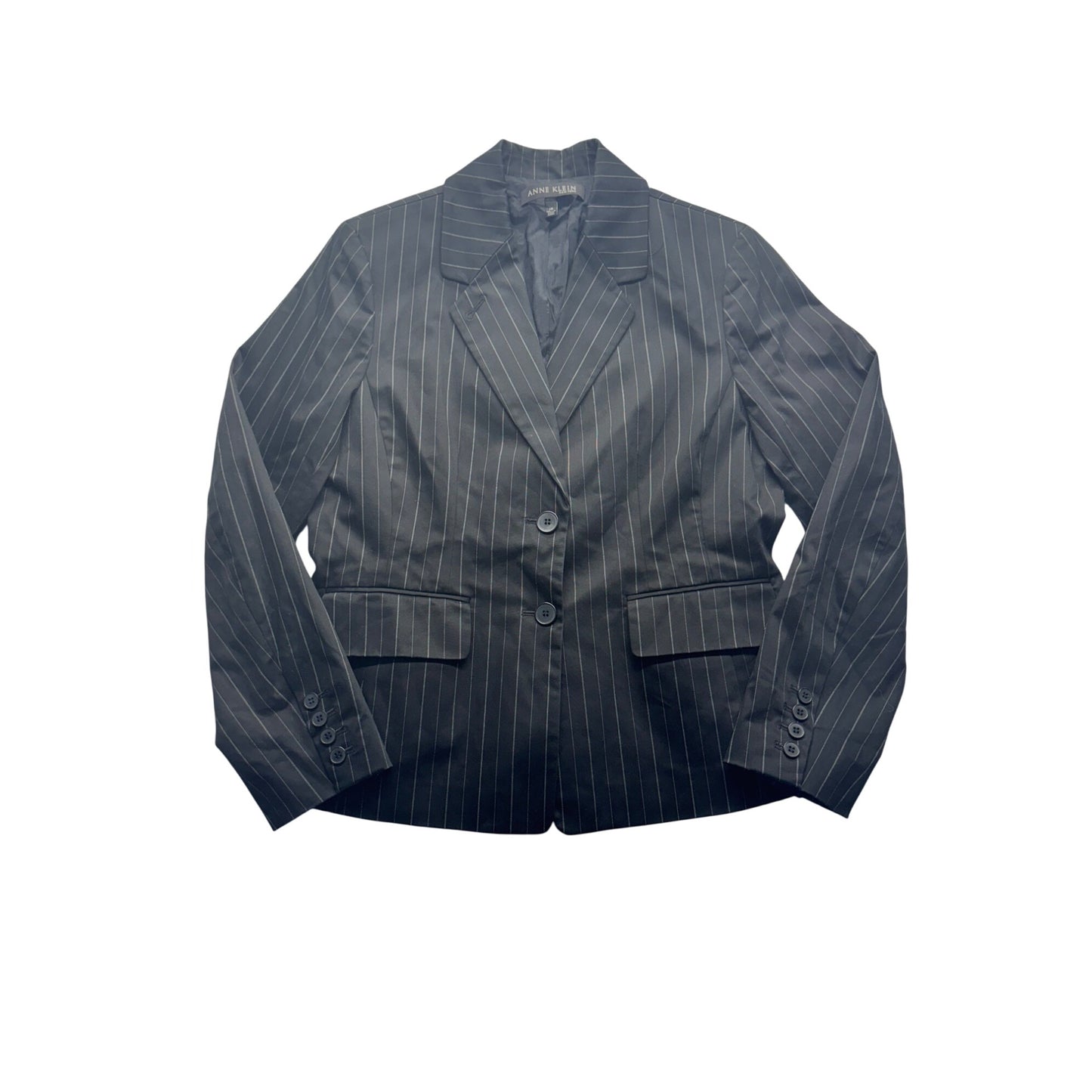 Anne Klein Pinstripe Blazer Size 12 Black & White #7906