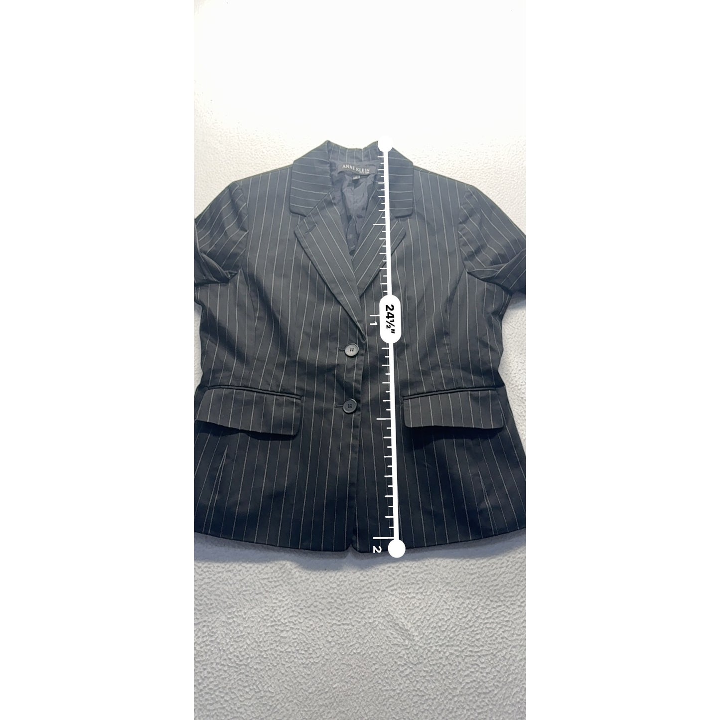 Anne Klein Pinstripe Blazer Size 12 Black & White #7906