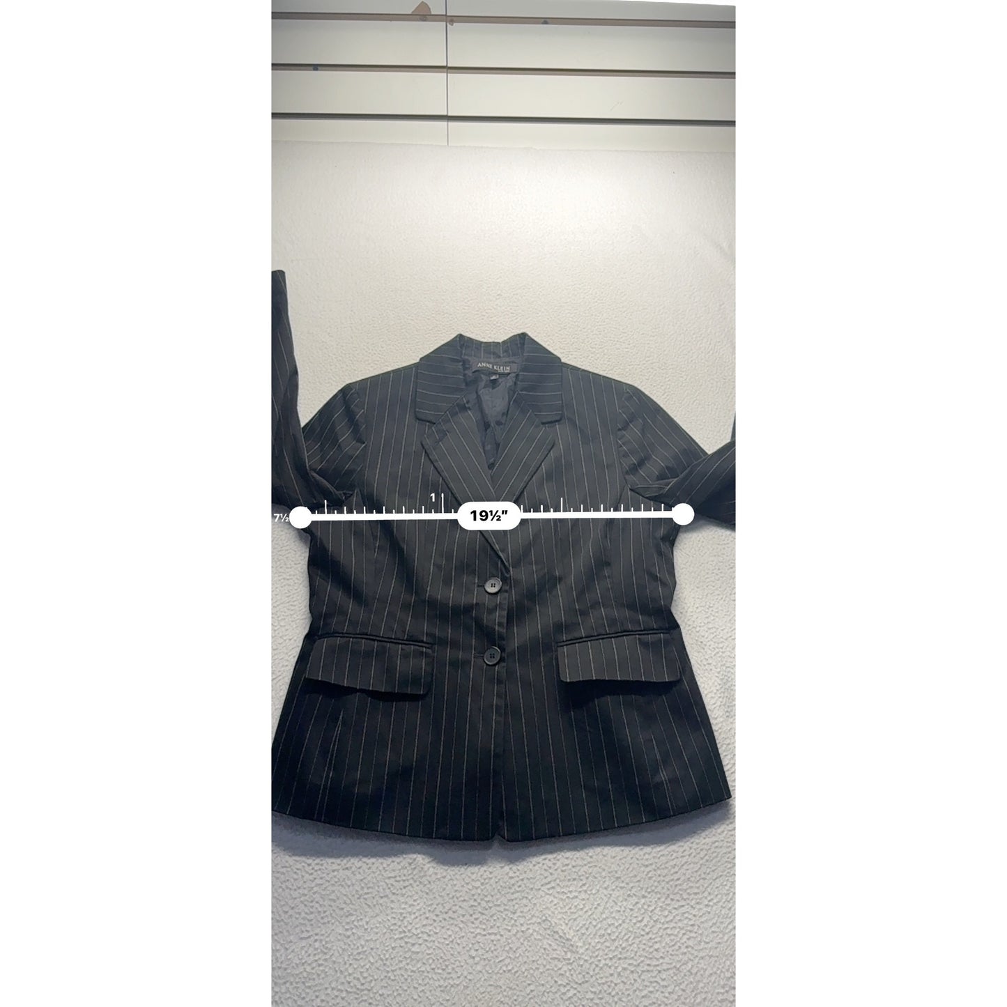 Anne Klein Pinstripe Blazer Size 12 Black & White #7906
