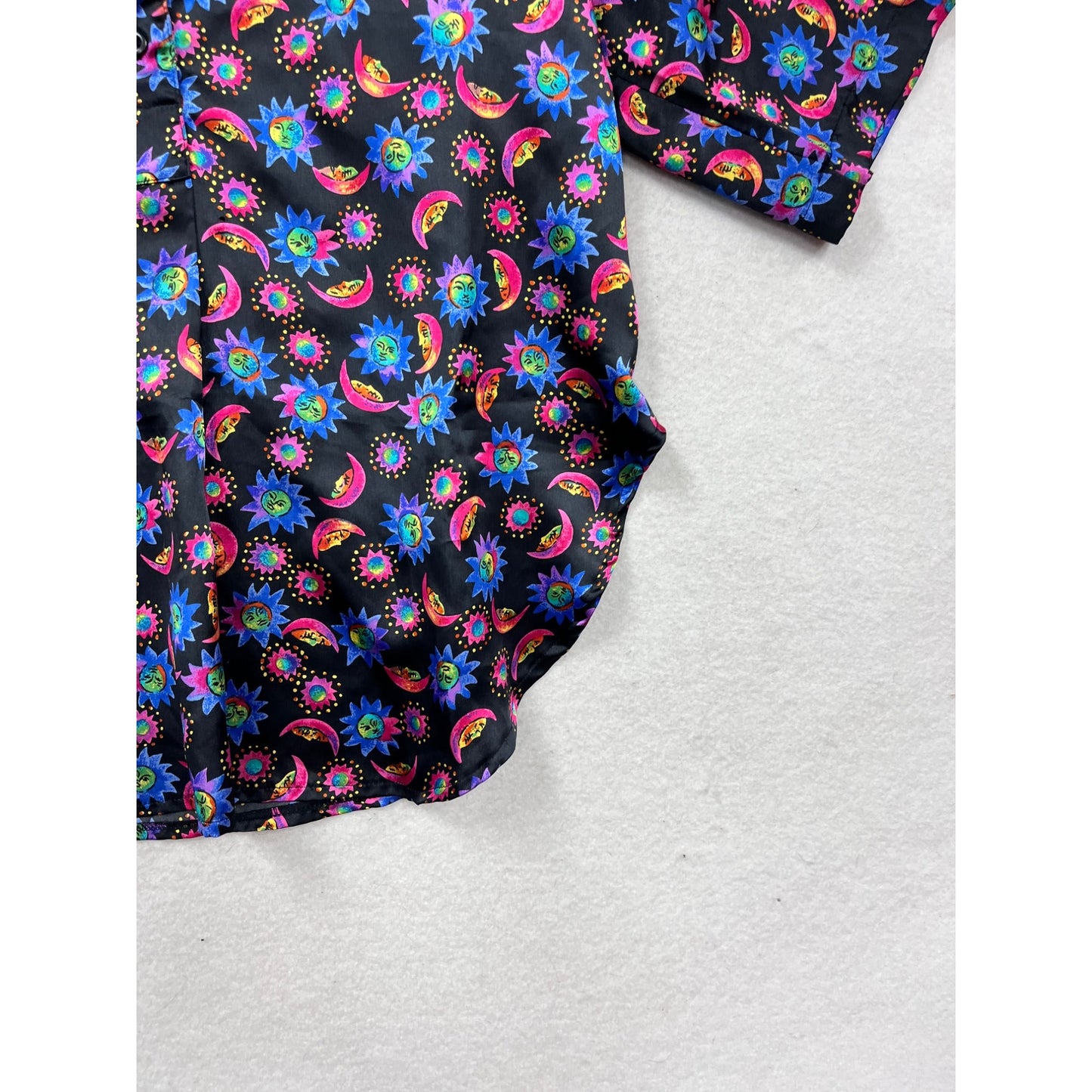 Vintage-Inspired Violets & Roses Blouse S #136A