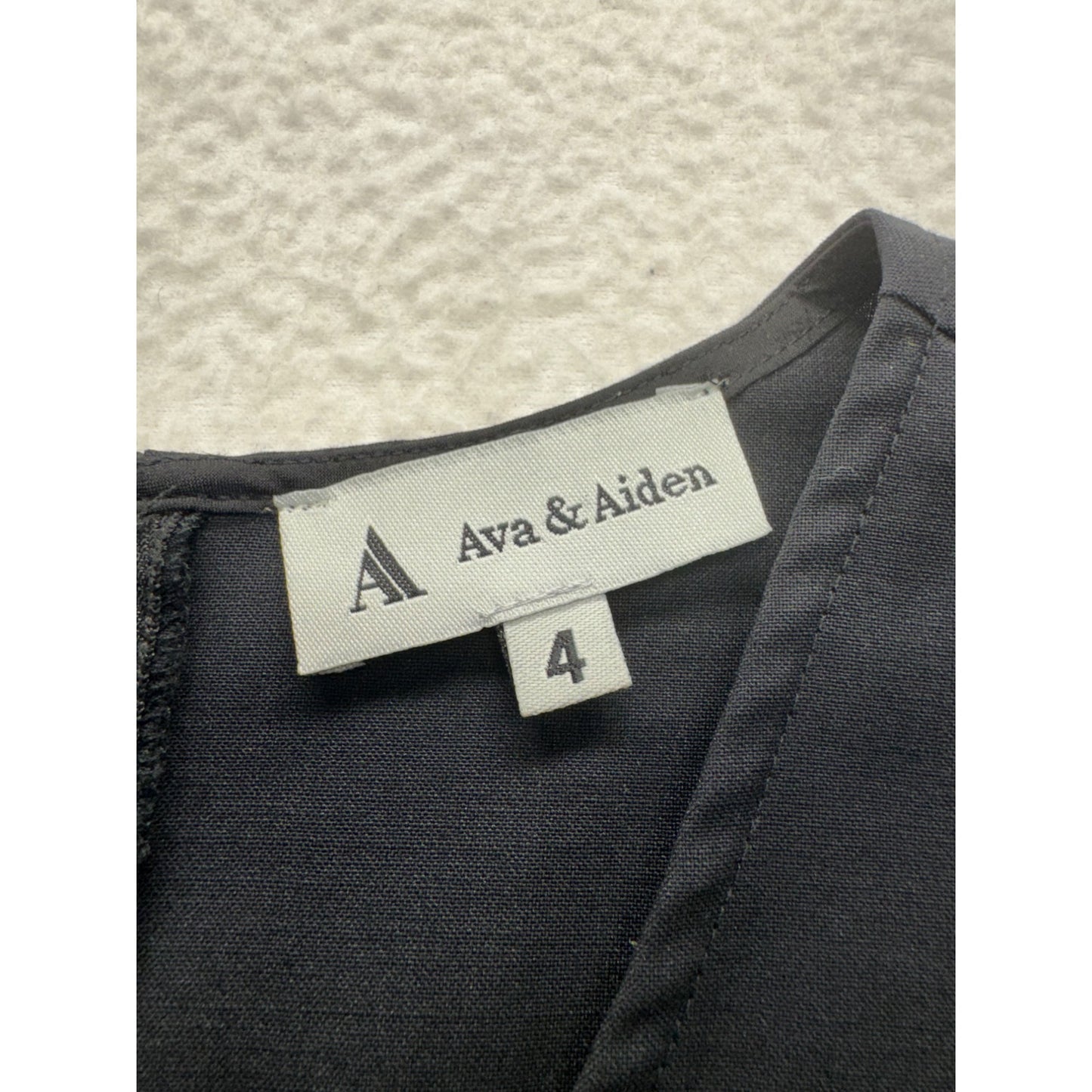Ava & Aiden Black Short Sleeve Sheath Dress Size 4 Wool  Blend #7971