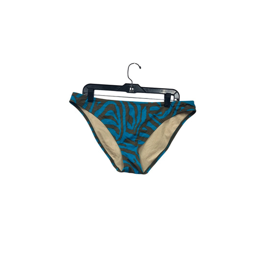 Victorias Secret Blue & Brown Zebra Print Bikini Bottom XL #81A