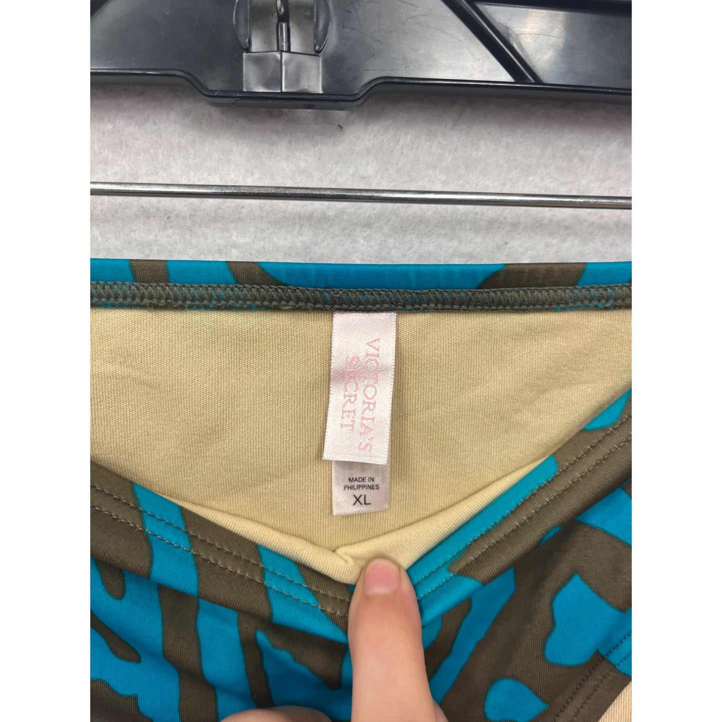 Victorias Secret Blue & Brown Zebra Print Bikini Bottom XL #81A