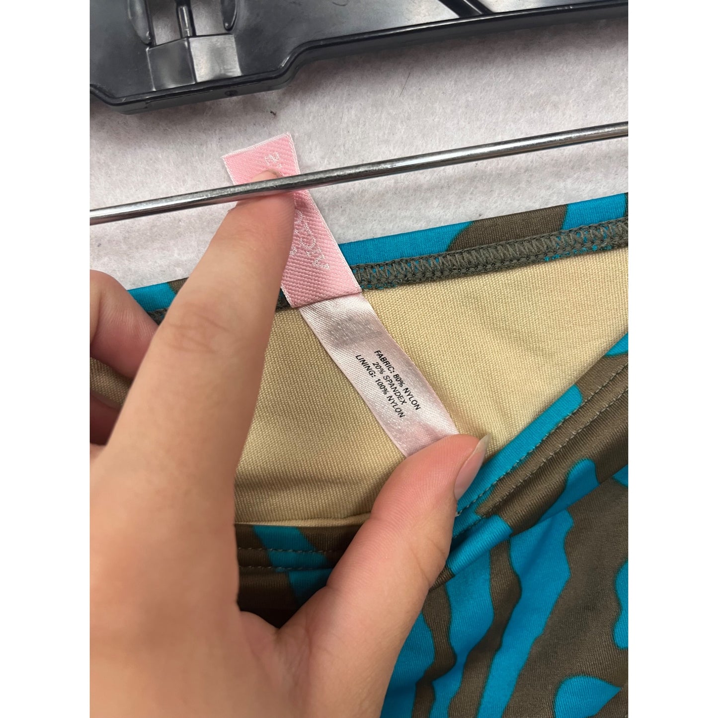 Victorias Secret Blue & Brown Zebra Print Bikini Bottom XL #81A