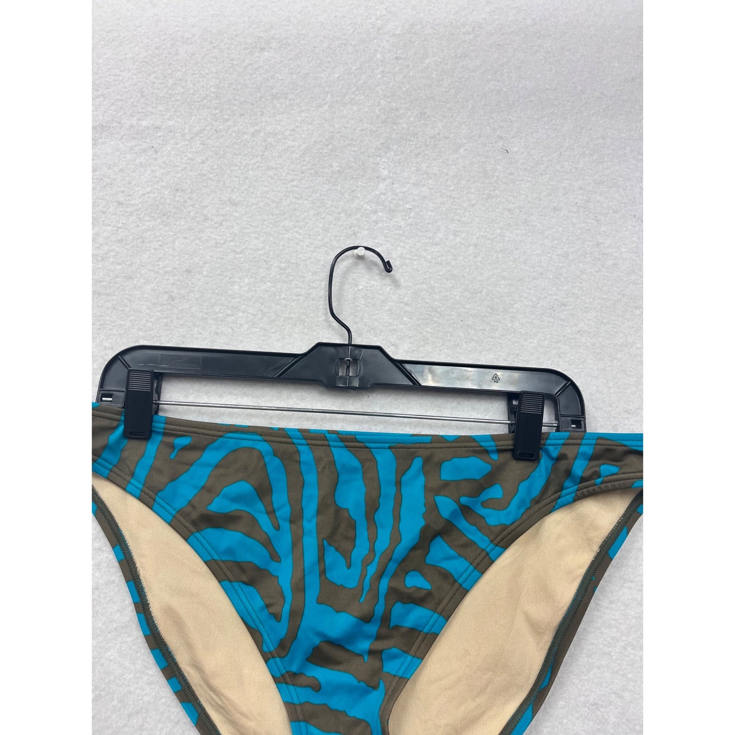 Victorias Secret Blue & Brown Zebra Print Bikini Bottom XL #81A