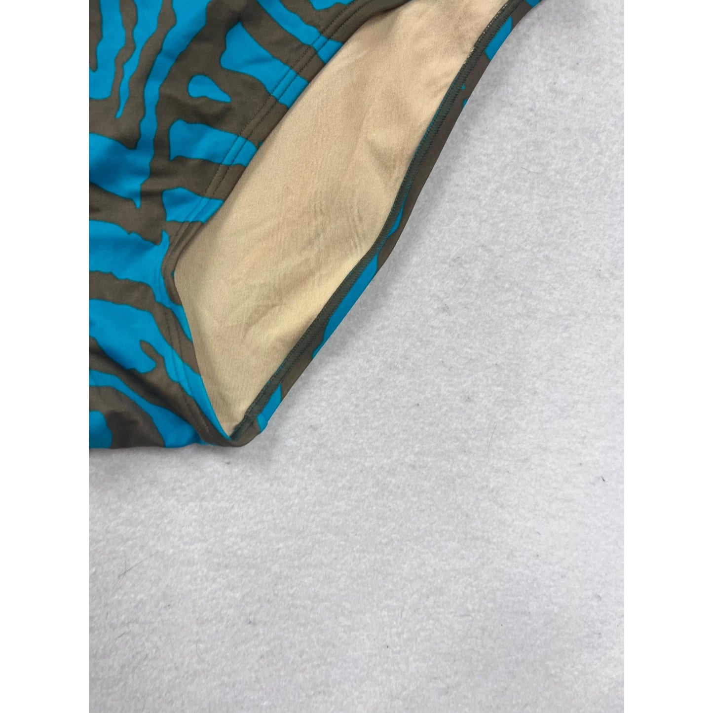 Victorias Secret Blue & Brown Zebra Print Bikini Bottom XL #81A