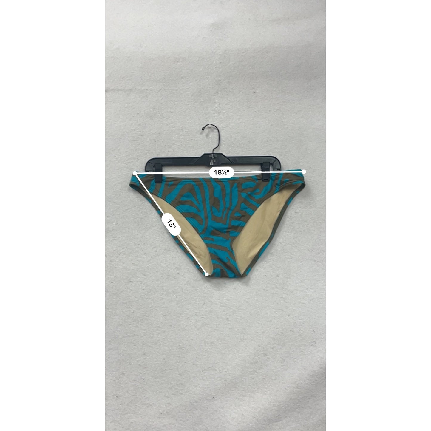 Victorias Secret Blue & Brown Zebra Print Bikini Bottom XL #81A