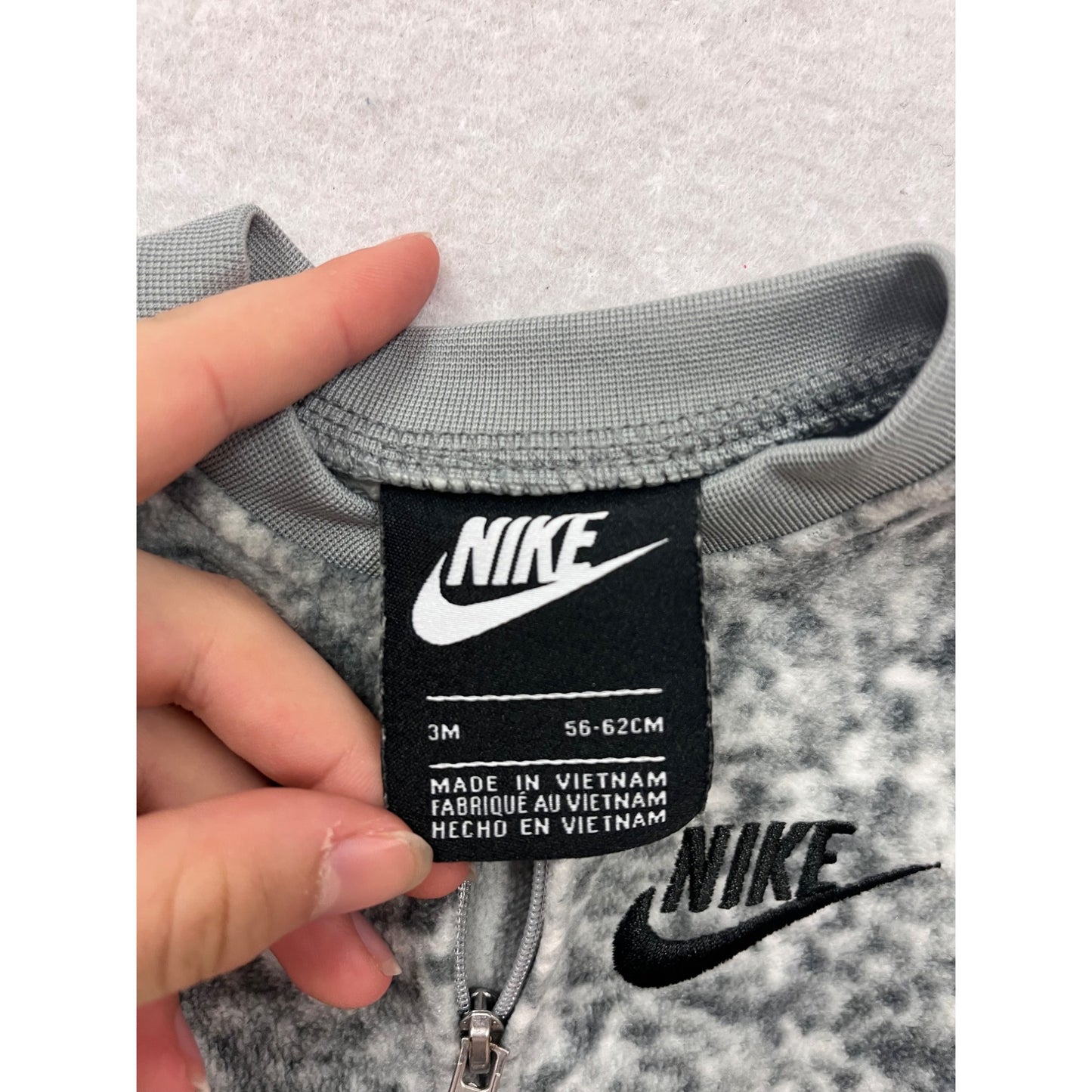 Nike Baby 3M Gray Marbled Zipper Romper #8842