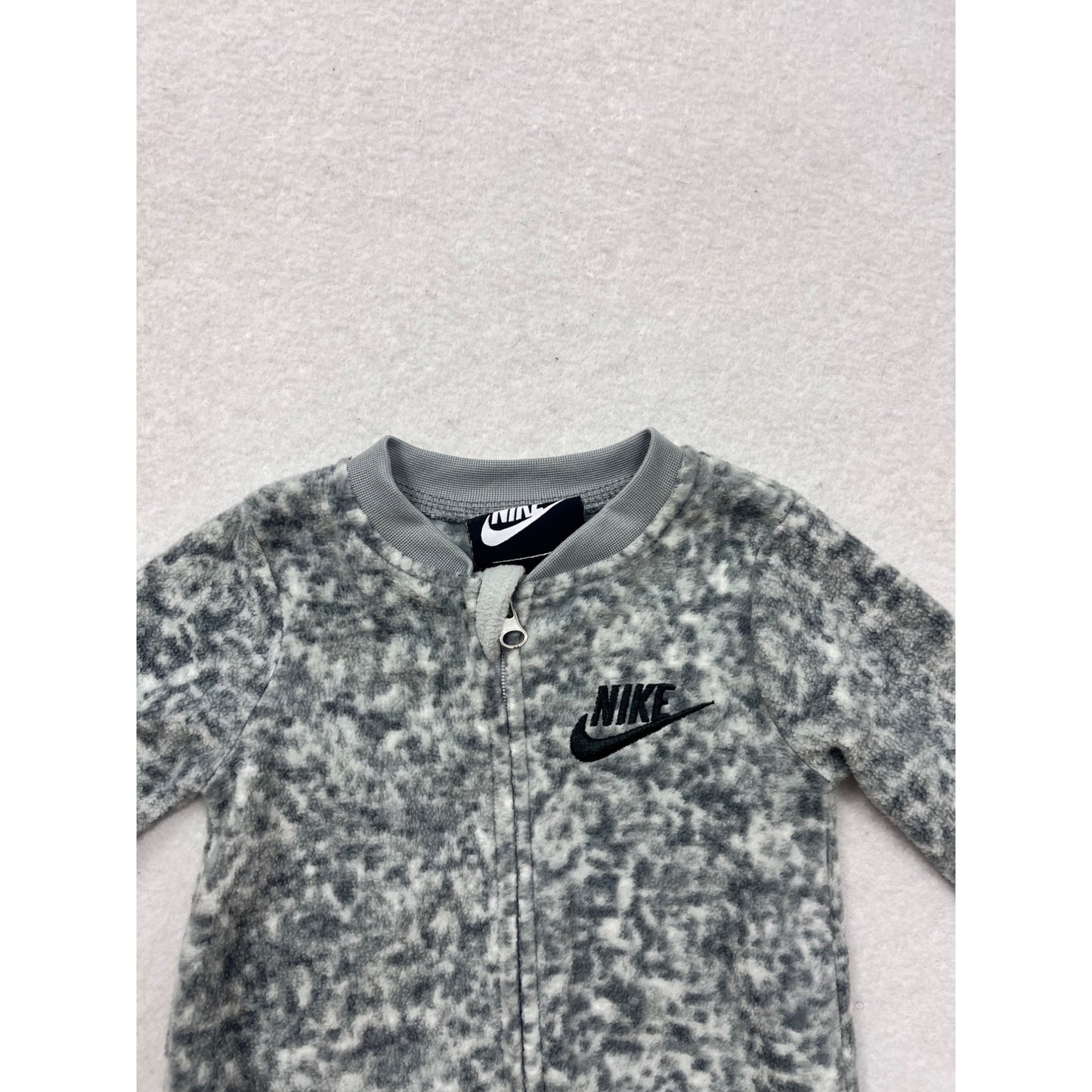 Nike Baby 3M Gray Marbled Zipper Romper #8842