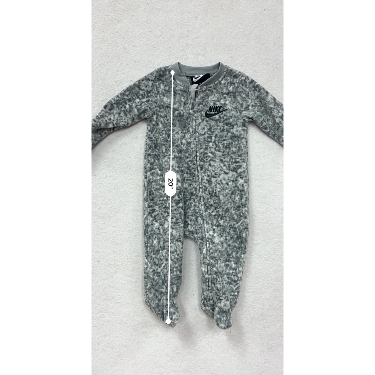 Nike Baby 3M Gray Marbled Zipper Romper #8842