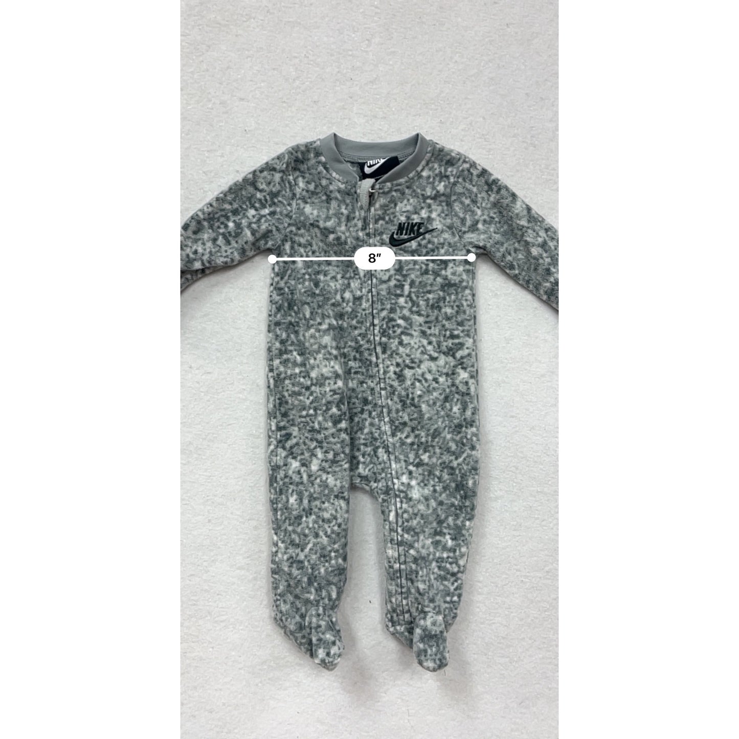 Nike Baby 3M Gray Marbled Zipper Romper #8842