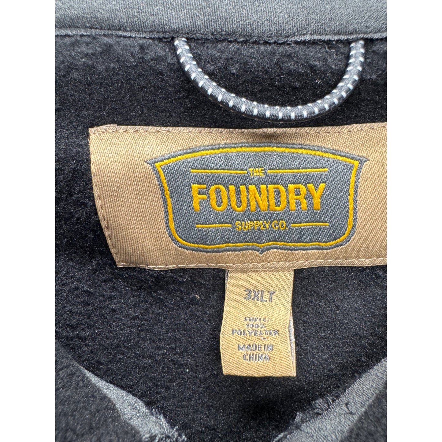 The Foundry Supply Co. Black 1/4 Zip Fleece Pullover 3XLT Mens Size 9424