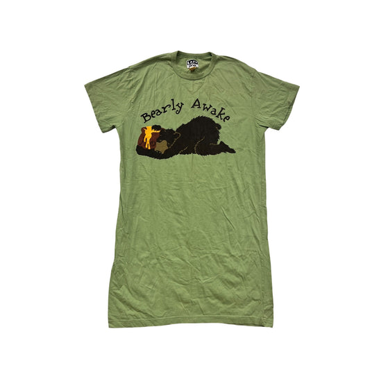 Lazy One Womens Green "Bearly Awake" Graphic Nightgown #8166