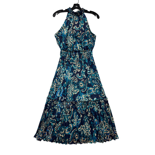 Nicole Miller New York Womens XS Halter Dress Blue Paisley Print #8353