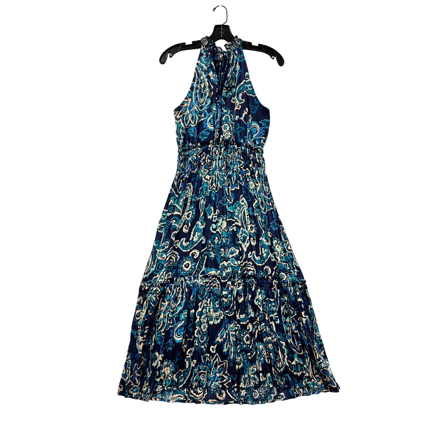 Nicole Miller New York Womens XS Halter Dress Blue Paisley Print #8353