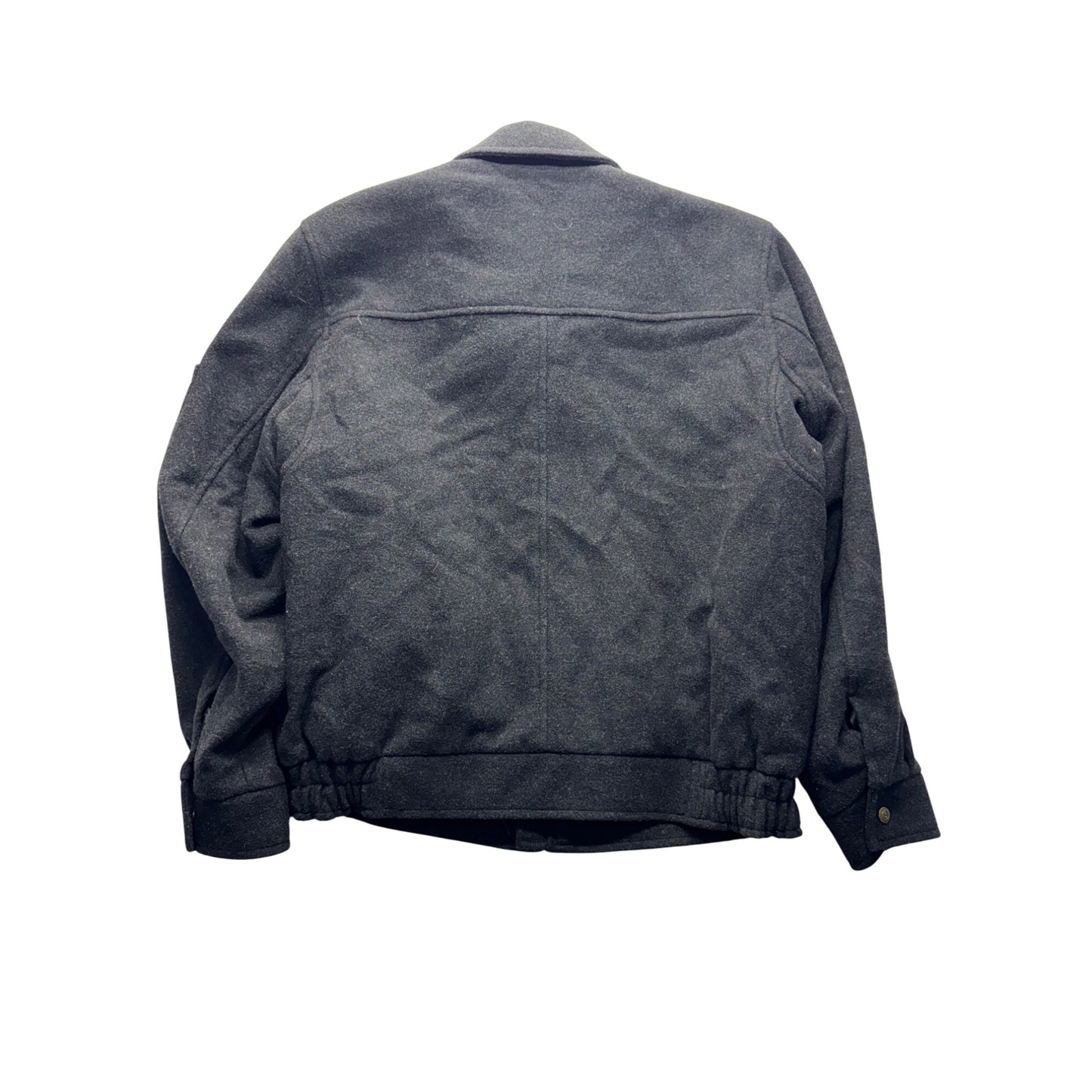 Columbia Wool Blend Bomber Jacket L/G Gray Zipper Front With Pockets #333B