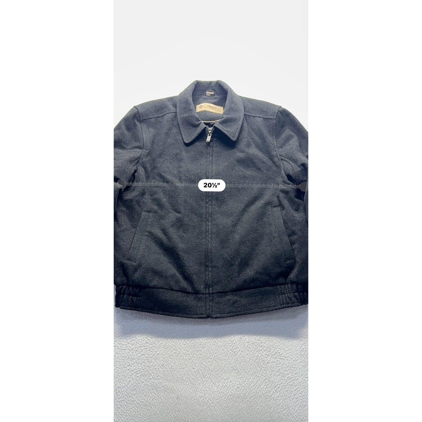 Columbia Wool Blend Bomber Jacket L/G Gray Zipper Front With Pockets #333B