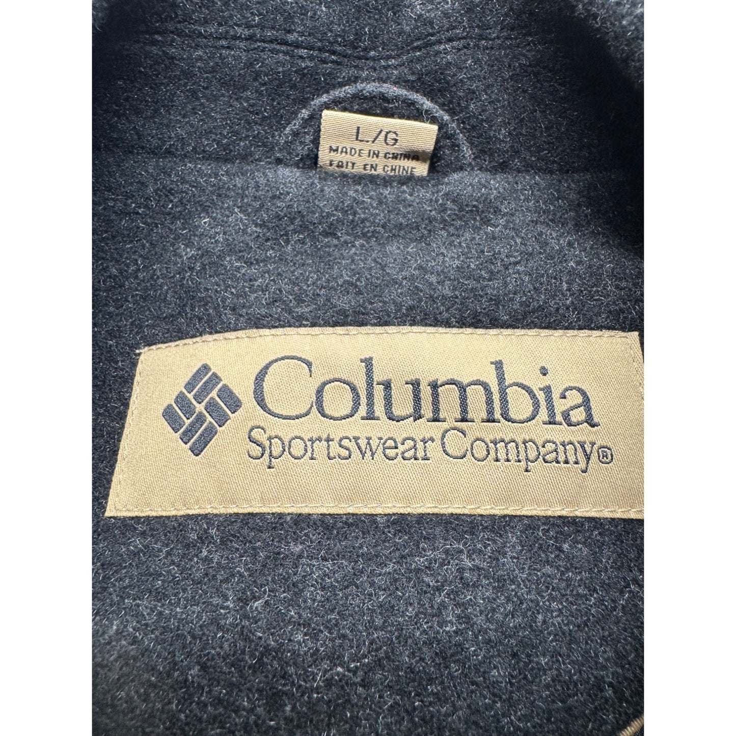 Columbia Wool Blend Bomber Jacket L/G Gray Zipper Front With Pockets #333B