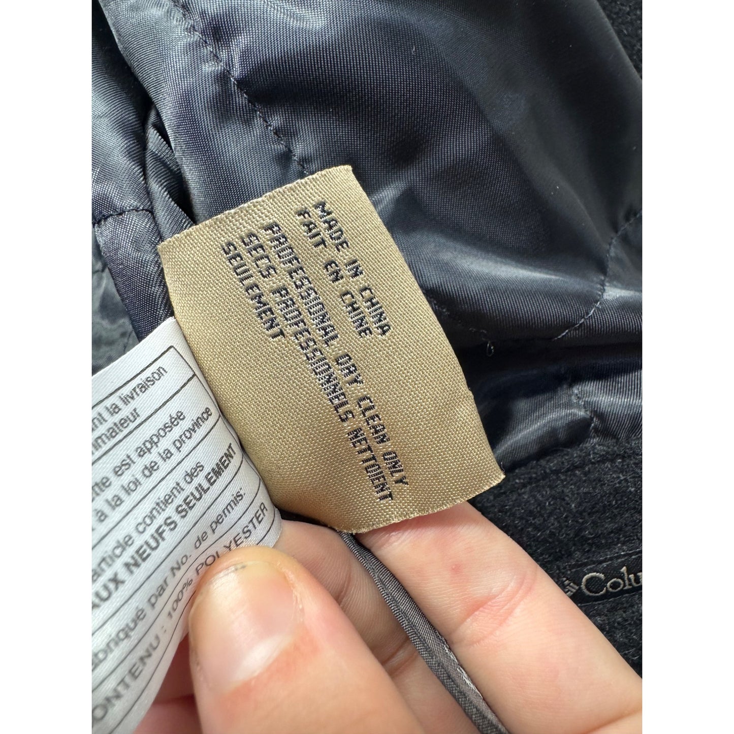 Columbia Wool Blend Bomber Jacket L/G Gray Zipper Front With Pockets #333B