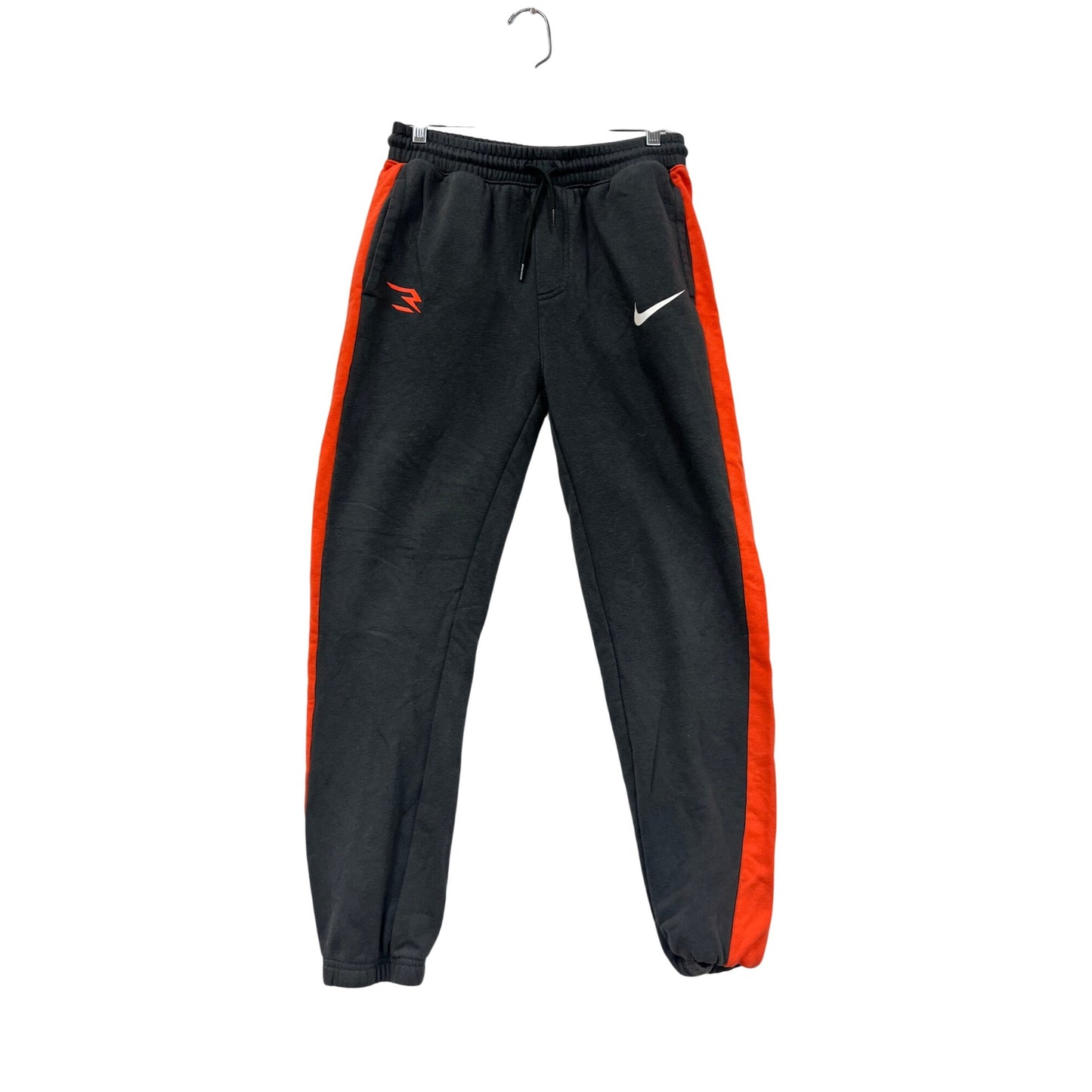 Nike Youth XL Track Pants Black/Orange Striped Athletic Joggers #8672